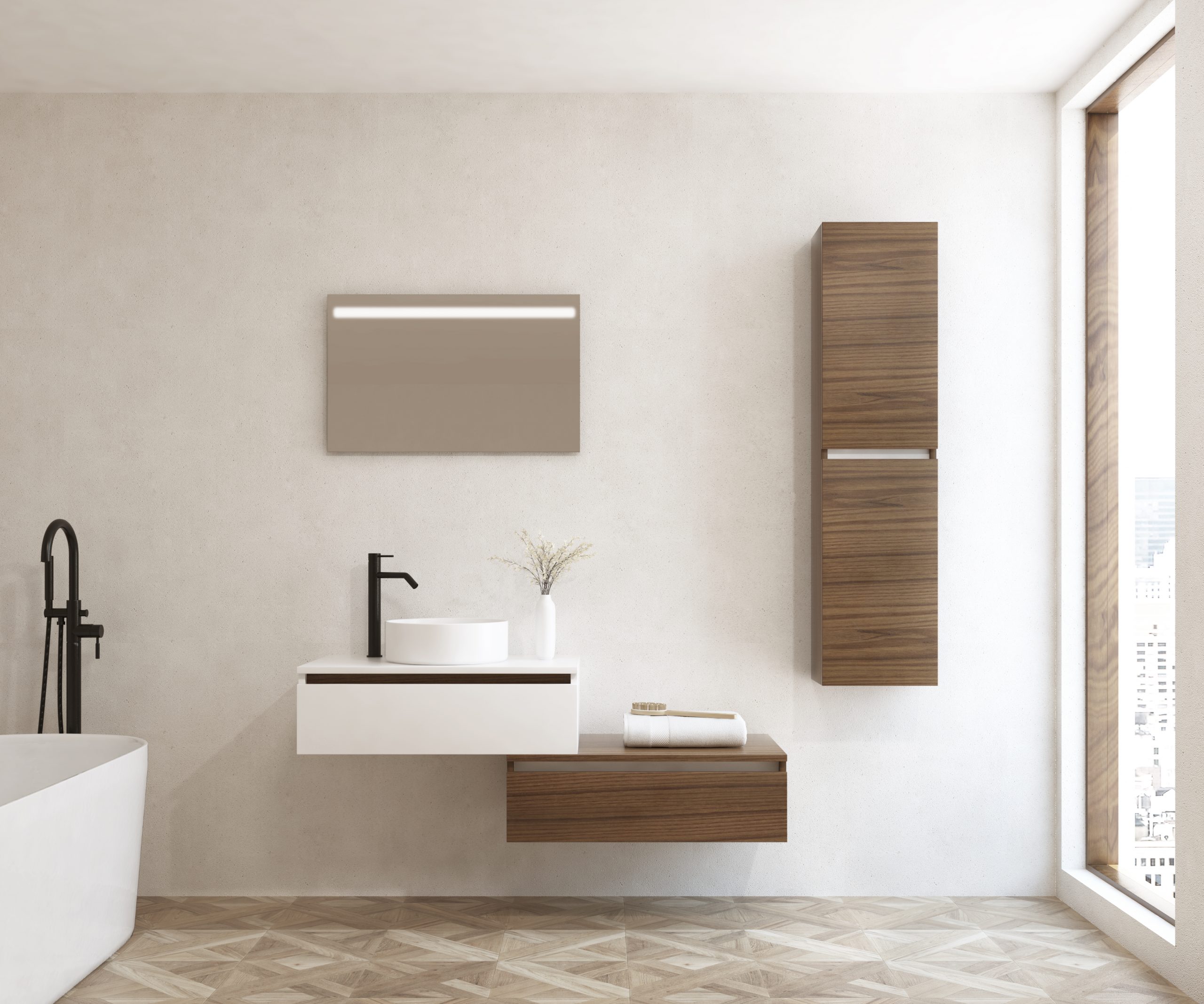 Pack ECRINS + vasque + miroir LED