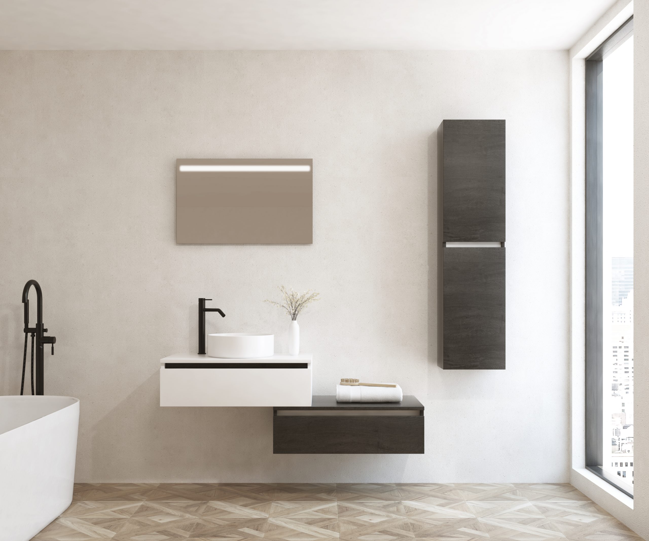 Pack ECRINS + vasque + miroir LED