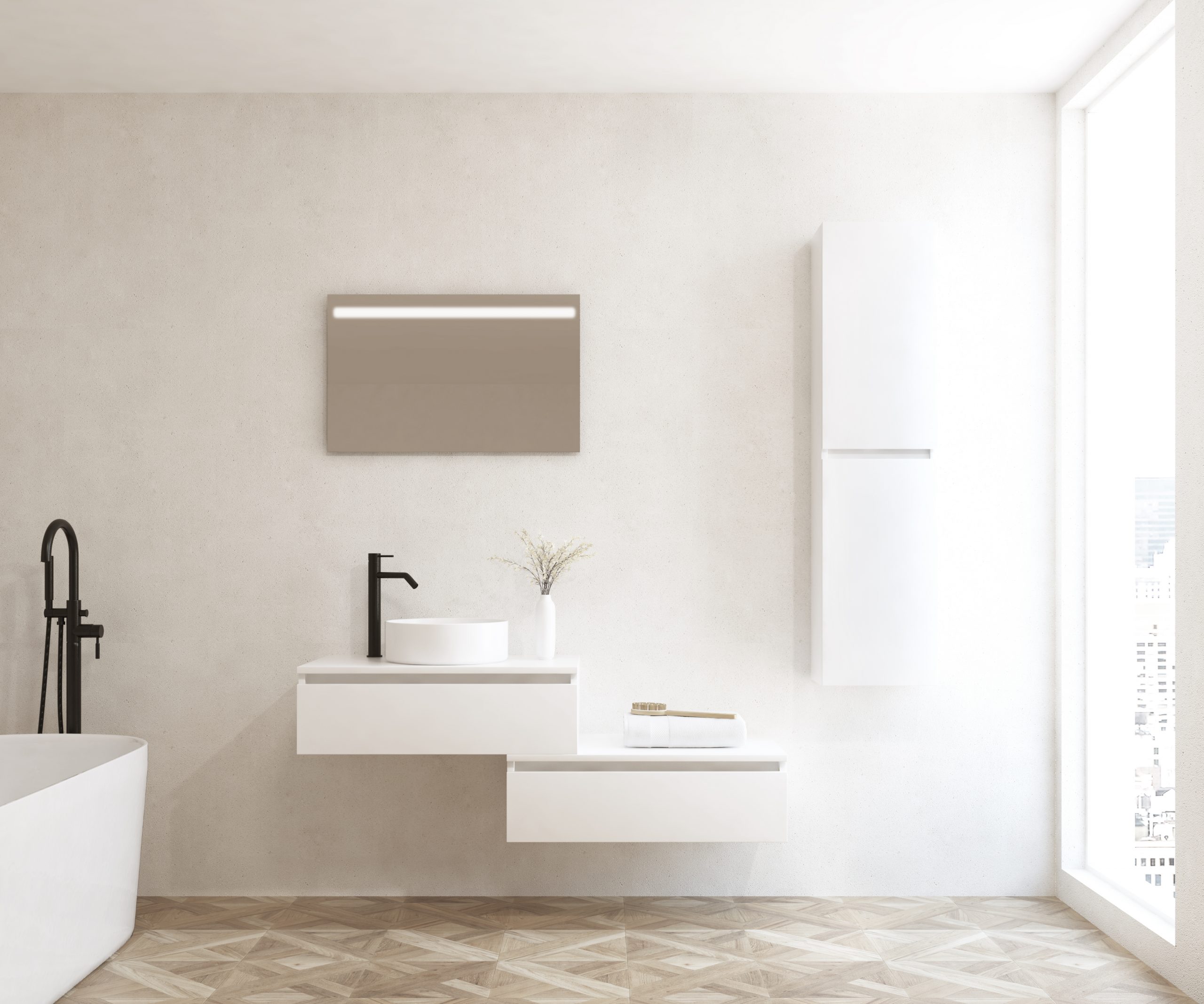 Pack ECRINS + vasque + miroir LED