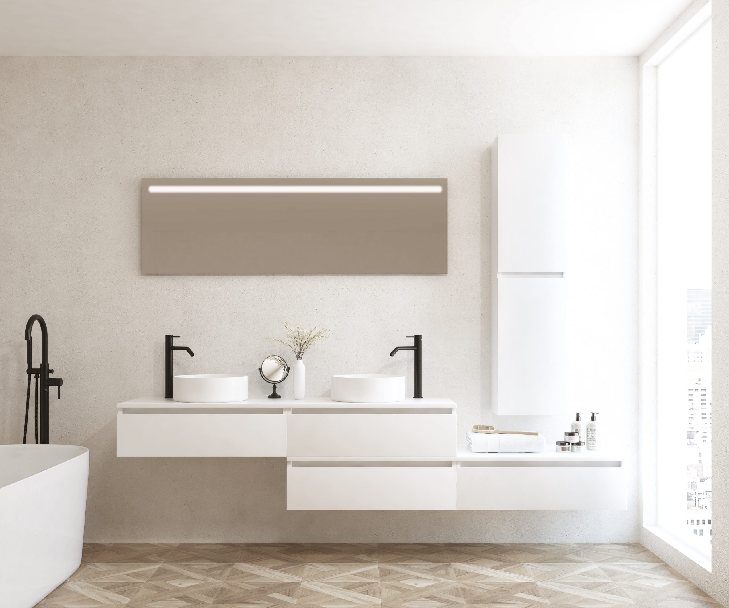 Pack ECRINS + Double vasque + Miroir LED