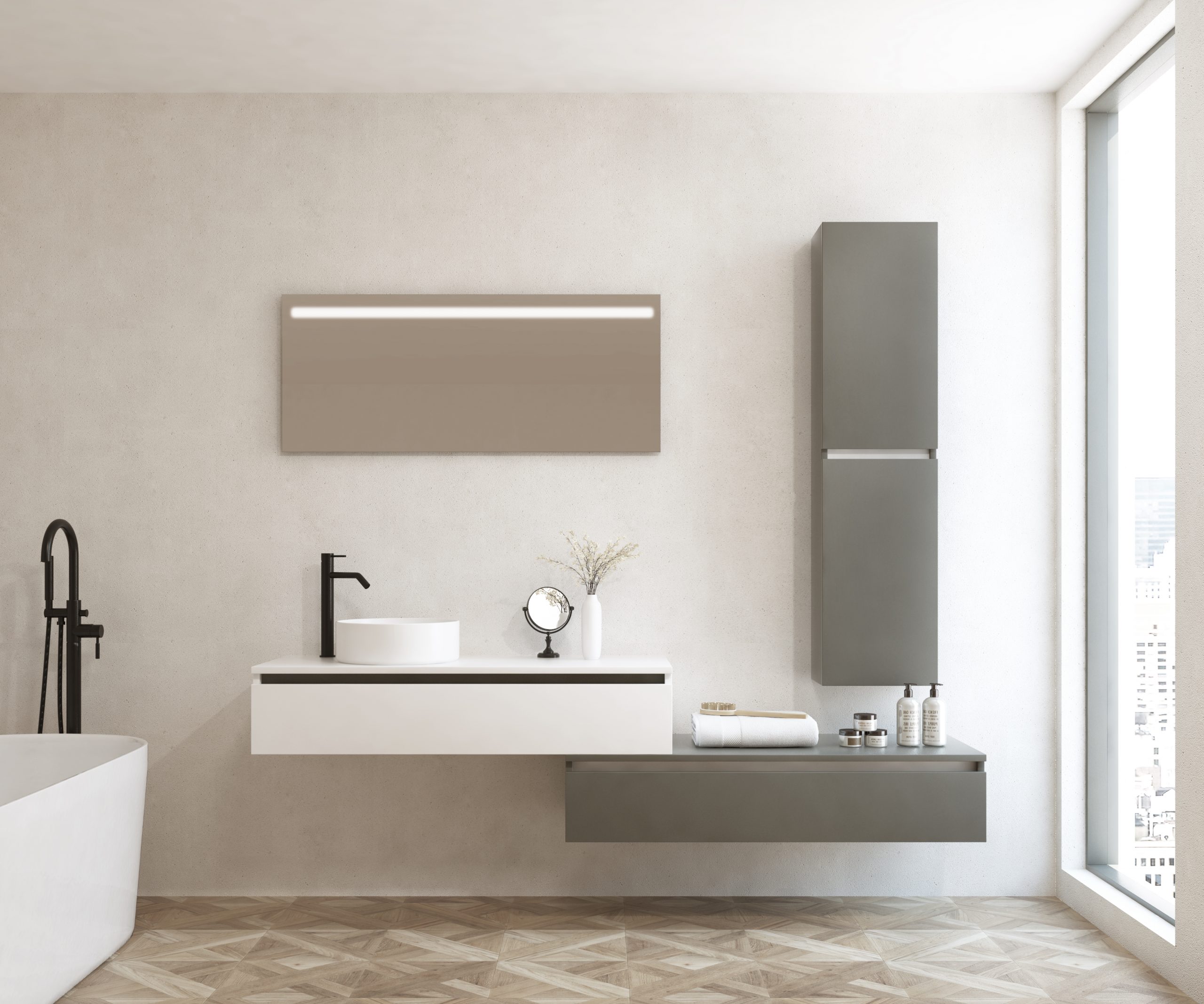 Pack ECRINS + vasque + miroir LED