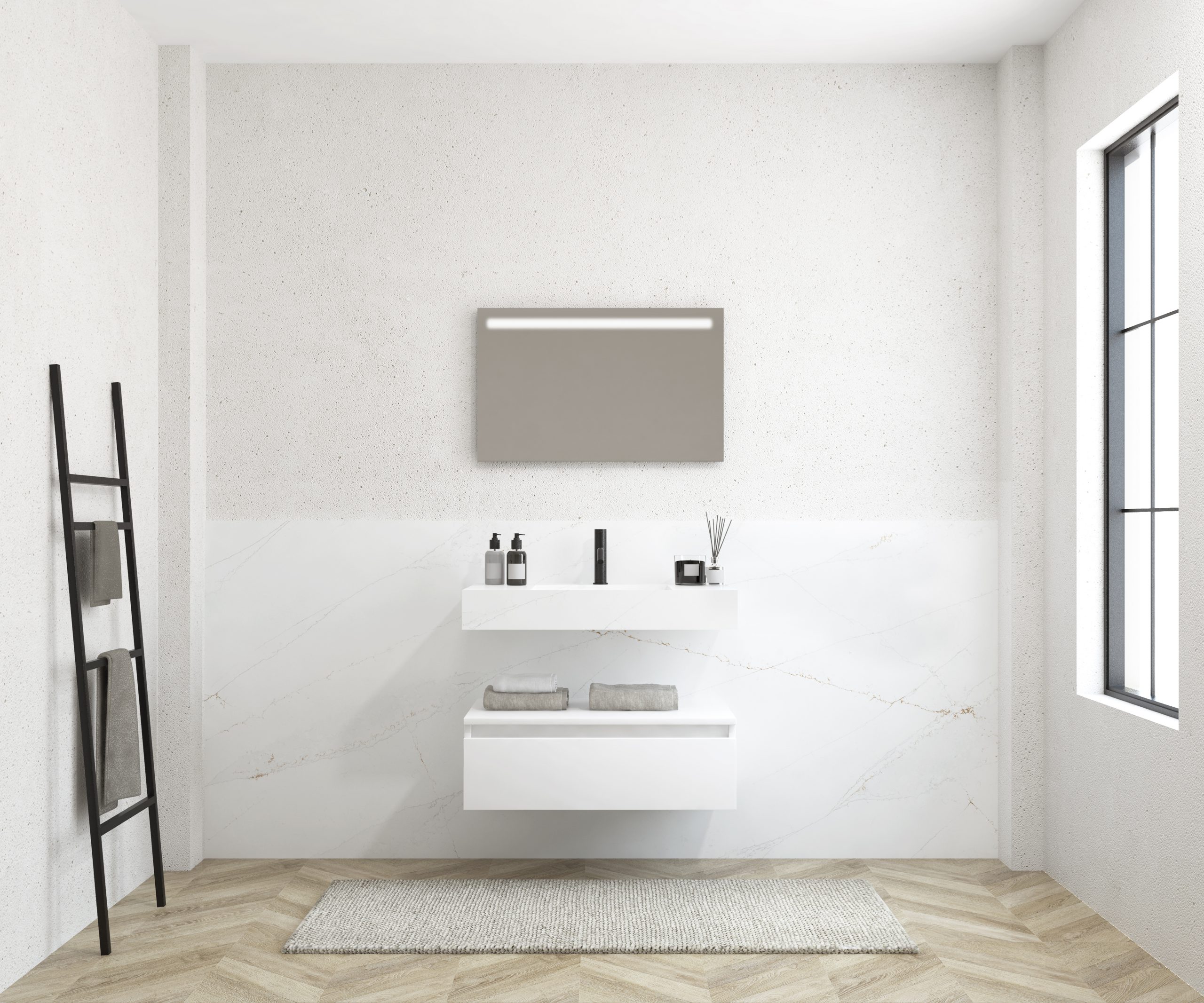 Pack MERVEILLES éthérées + Vase suspendu SILESTONE + Miroir LED