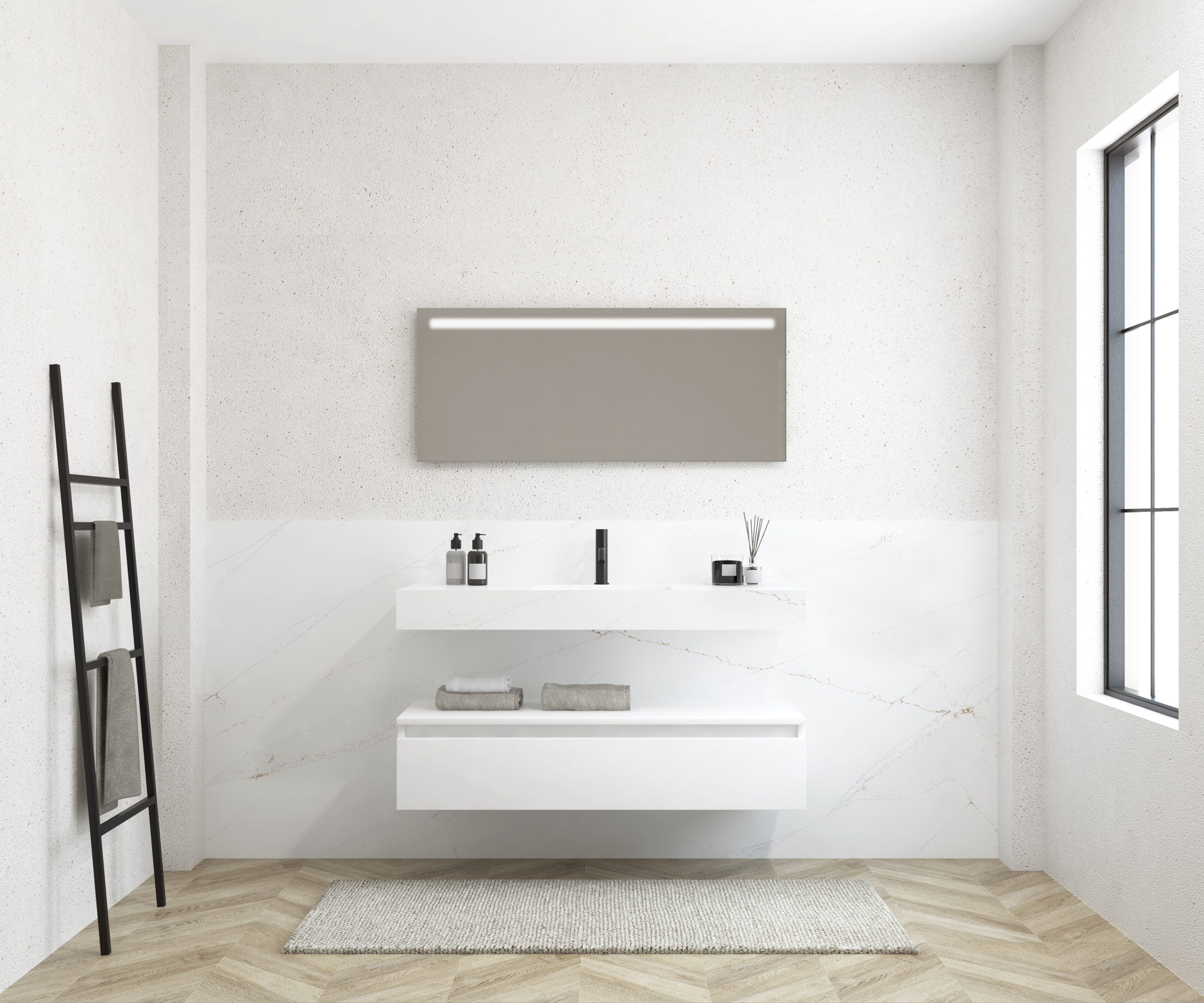 Pack MERVEILLES éthérées + Vase suspendu SILESTONE + Miroir LED