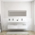 Pack MERVEILLES éthérées + Vasque double suspendue SILESTONE + Miroir LED