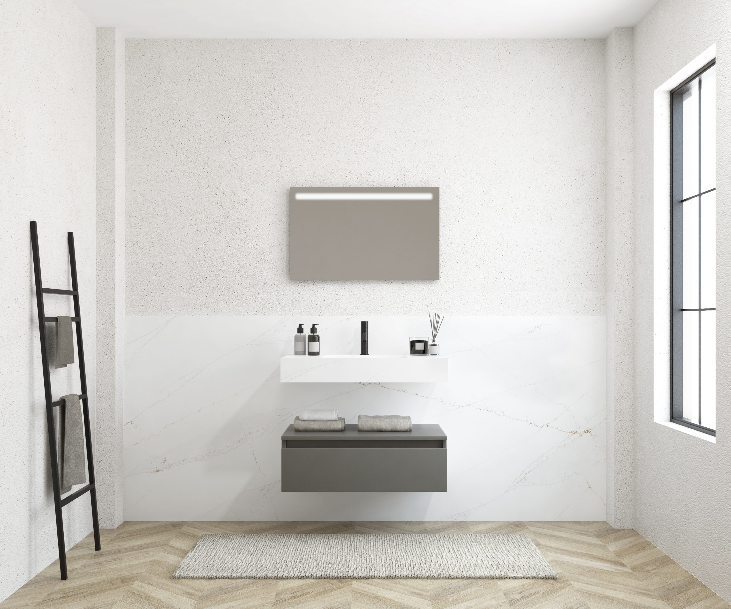 Pack MERVEILLES éthérées + Vase suspendu SILESTONE + Miroir LED