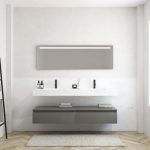 Pack MERVEILLES éthérées + Vasque double suspendue SILESTONE + Miroir LED