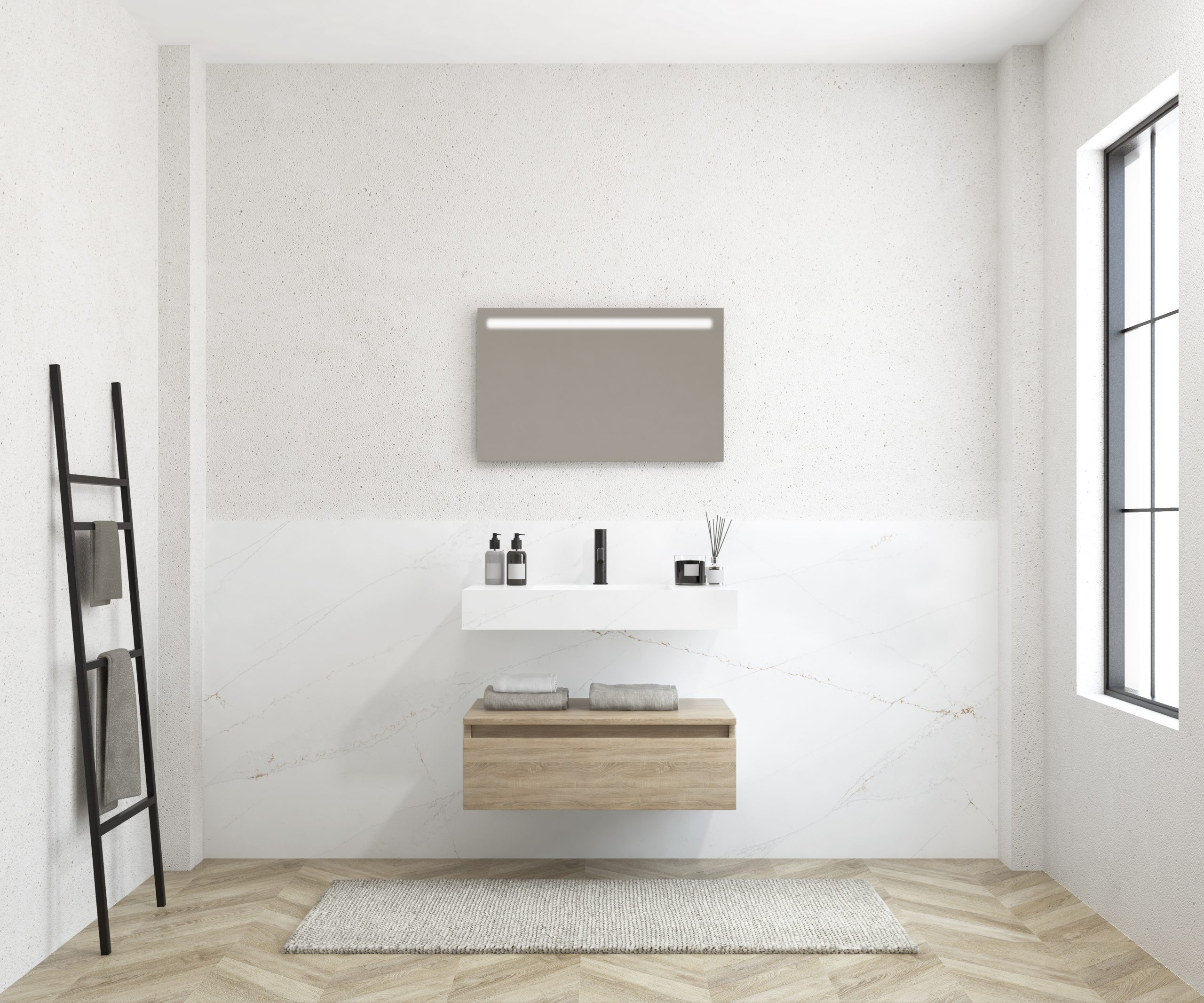 Pack MERVEILLES éthérées + Vase suspendu SILESTONE + Miroir LED