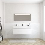 Pack MERVEILLES COMPACT éthérée + vasque suspendue SILESTONE + miroir LED