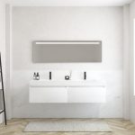 Pack MERVEILLES COMPACT éthérée + Vasque double suspendue SILESTONE + Miroir LED