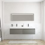 Pack MERVEILLES COMPACT éthérée + Vasque double suspendue SILESTONE + Miroir LED