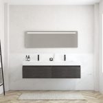 Pack MERVEILLES COMPACT éthérée + Vasque double suspendue SILESTONE + Miroir LED