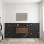 Pack MERVEILLES COMPACT de Marquina + vasque suspendue SILESTONE + miroir LED