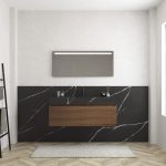 Pack MERVEILLES COMPACT de Marquina + vasque suspendue SILESTONE + miroir LED