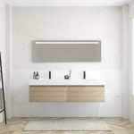 Pack MERVEILLES COMPACT éthérée + Vasque double suspendue SILESTONE + Miroir LED