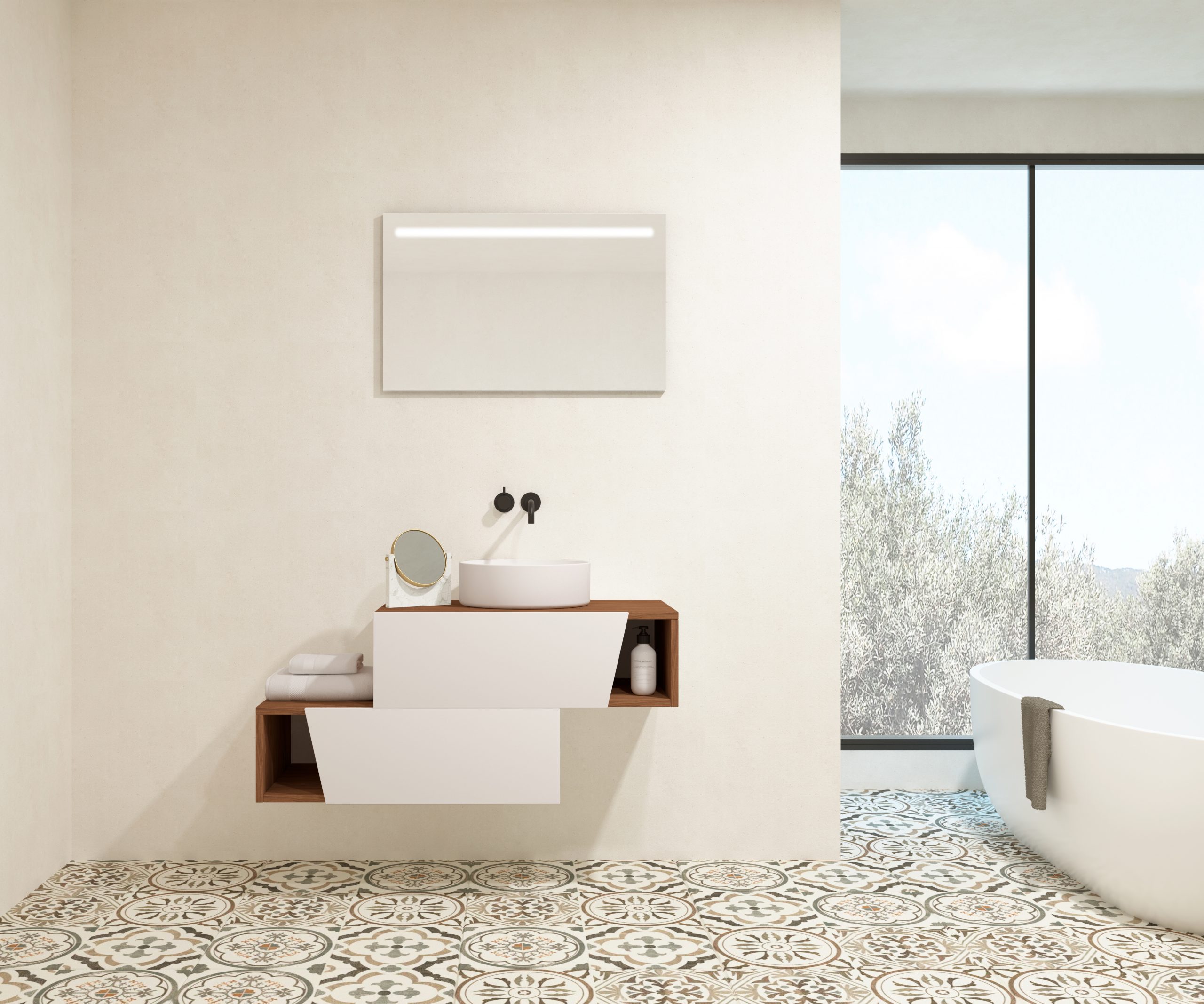 Pack MEYER + vasque + miroir LED