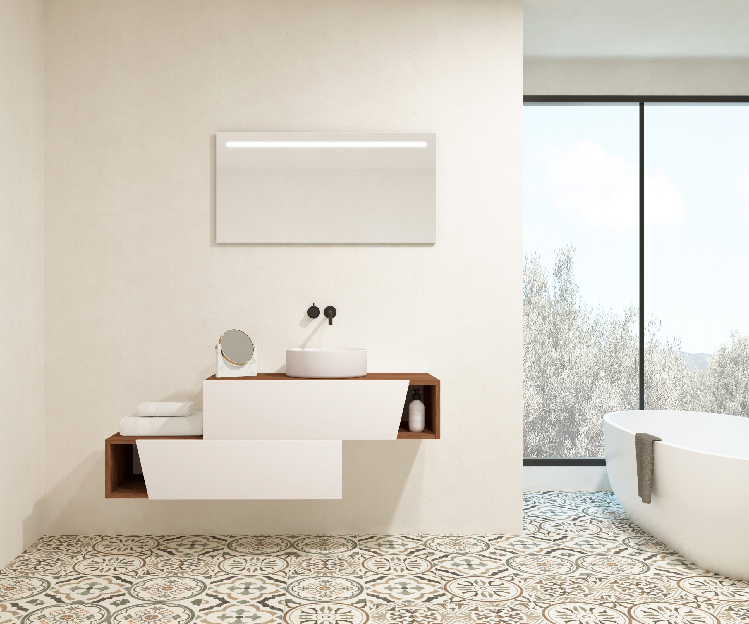 Pack MEYER + vasque + miroir LED