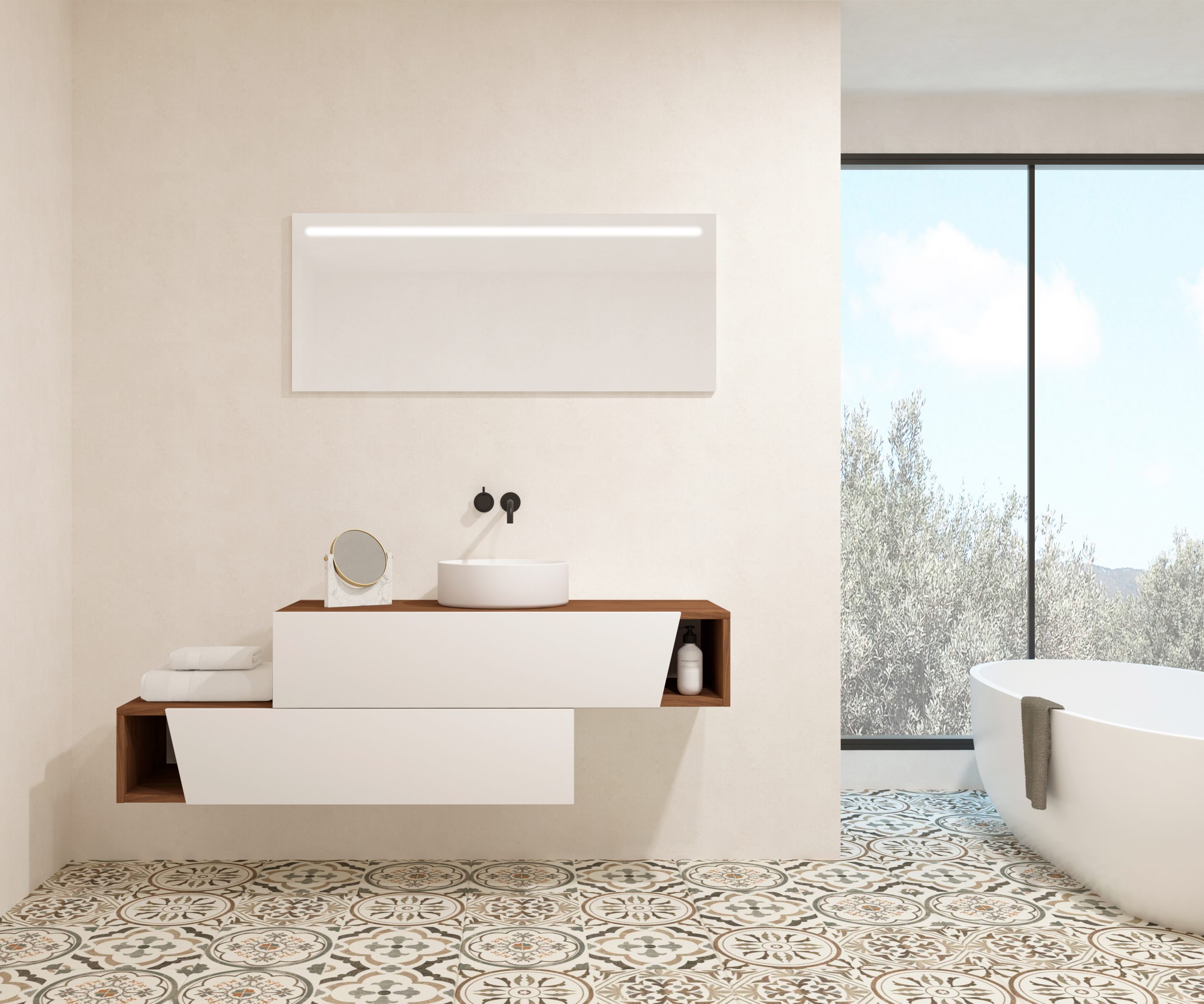 Pack MEYER + vasque + miroir LED