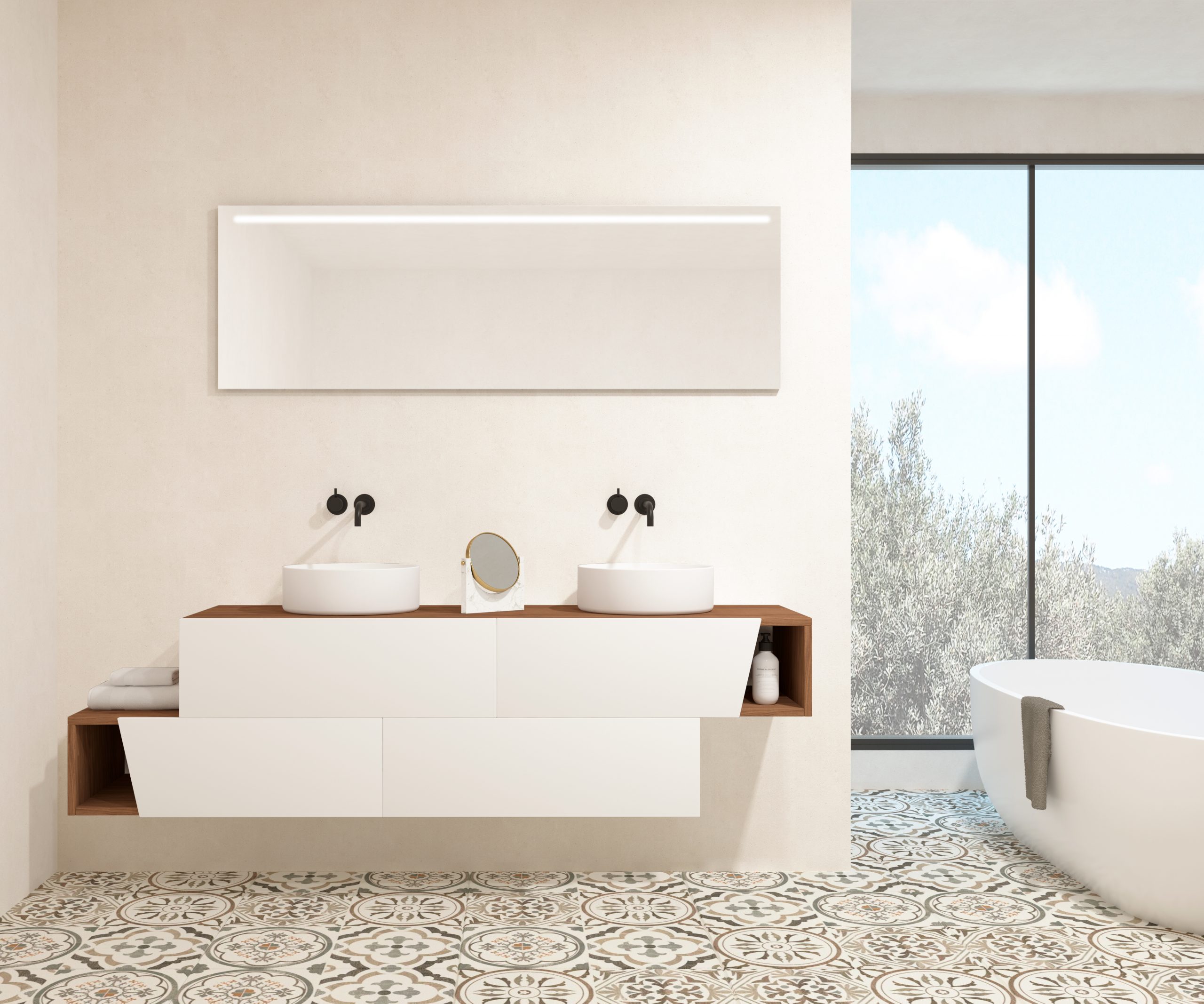 Pack MEYER + vasque + miroir LED