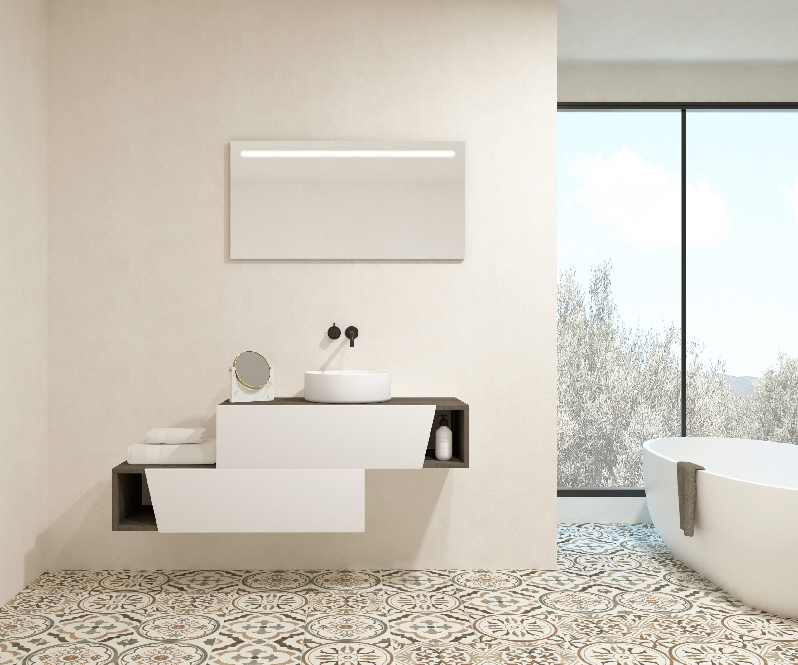 Pack MEYER + vasque + miroir LED