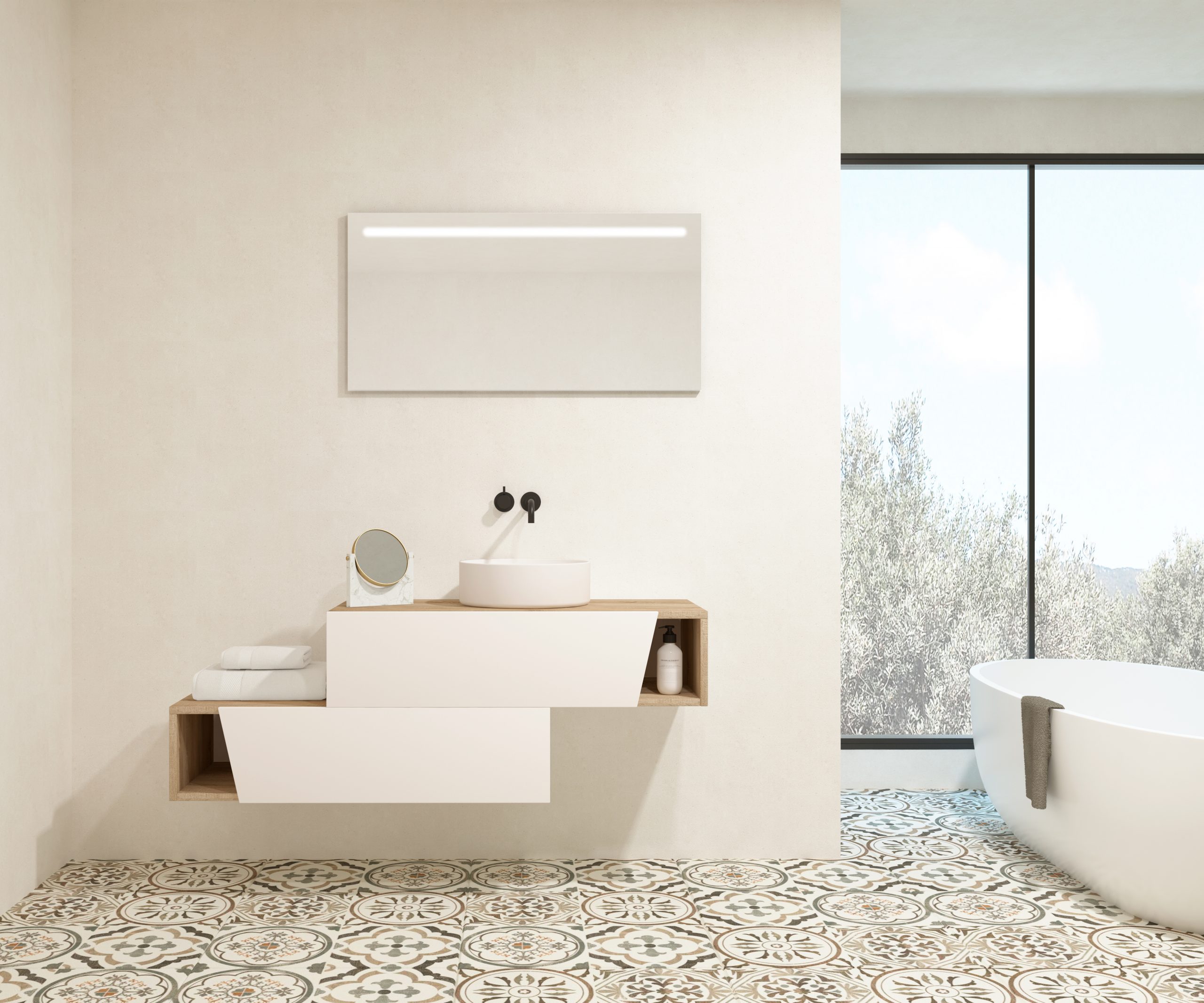 Pack MEYER + vasque + miroir LED