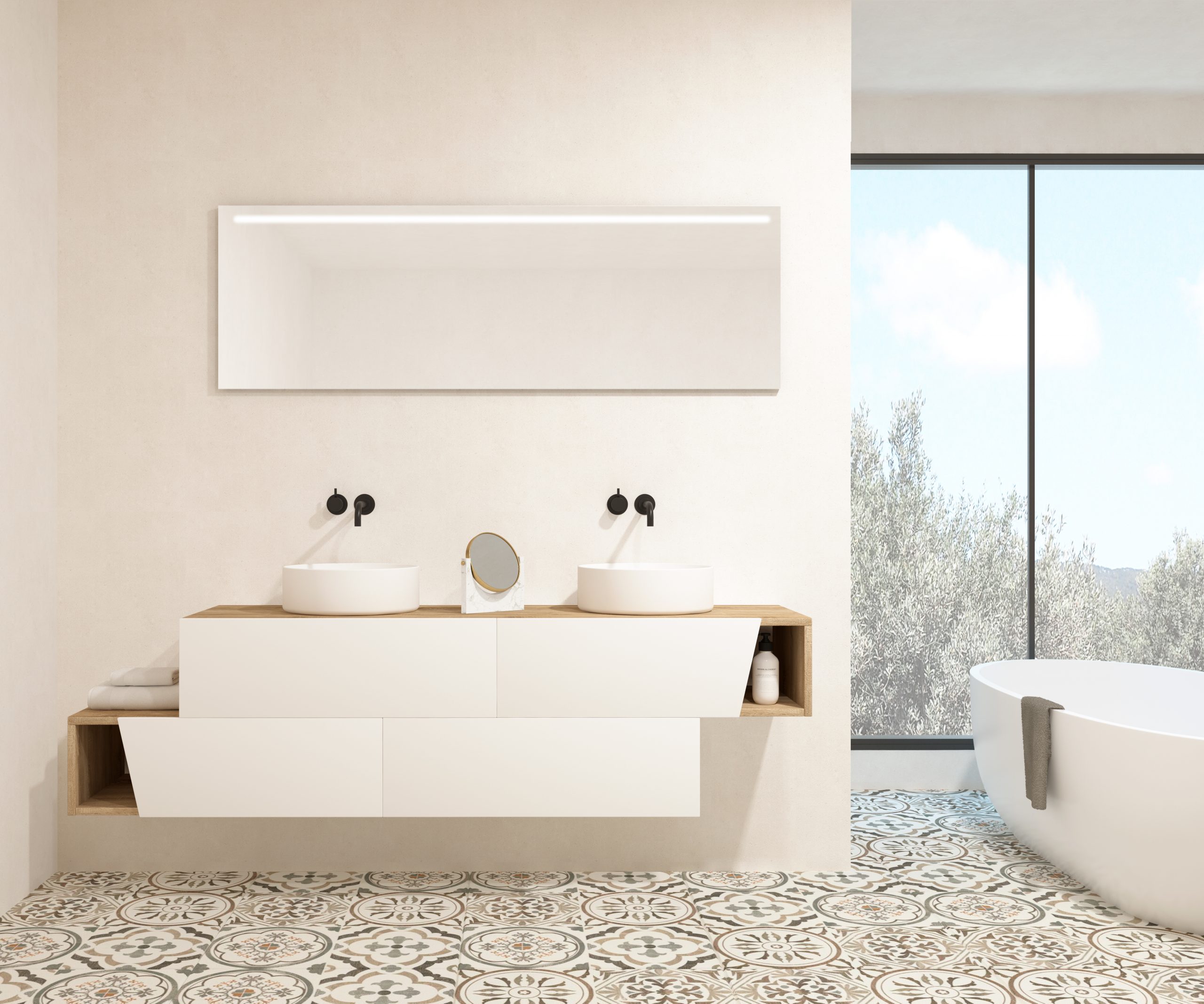 Pack MEYER + vasque + miroir LED