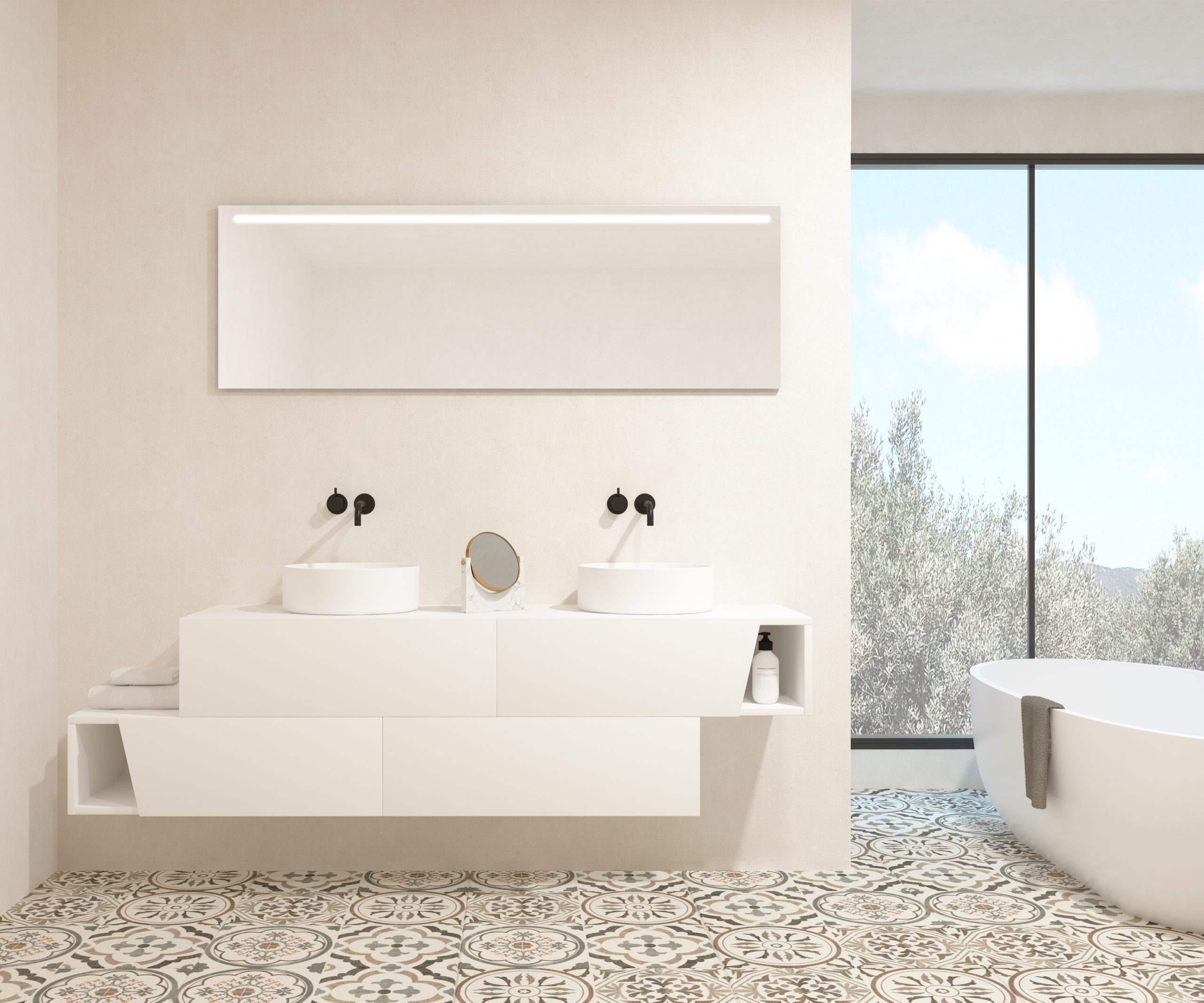 Pack MEYER + vasque + miroir LED