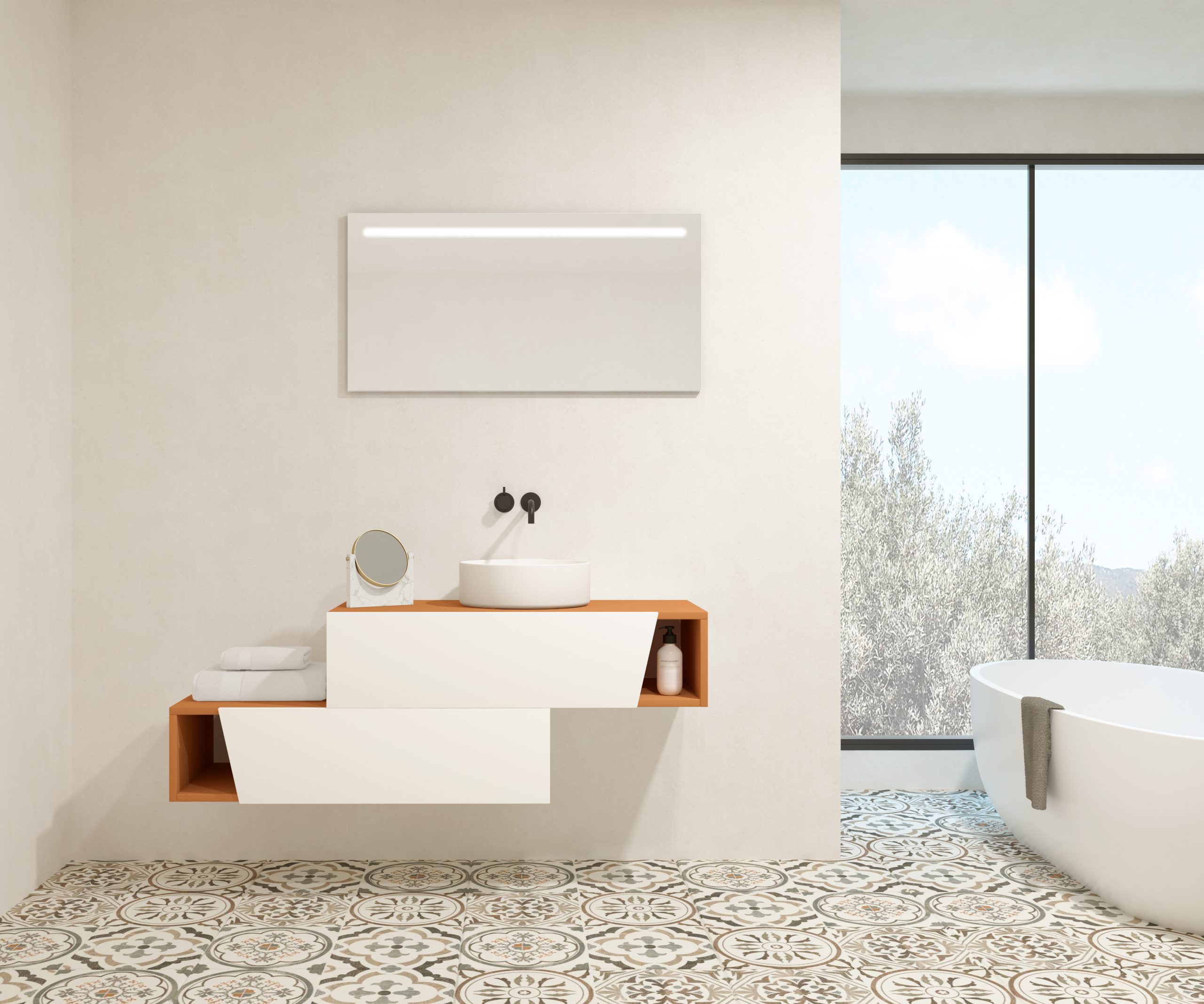 Pack MEYER + vasque + miroir LED