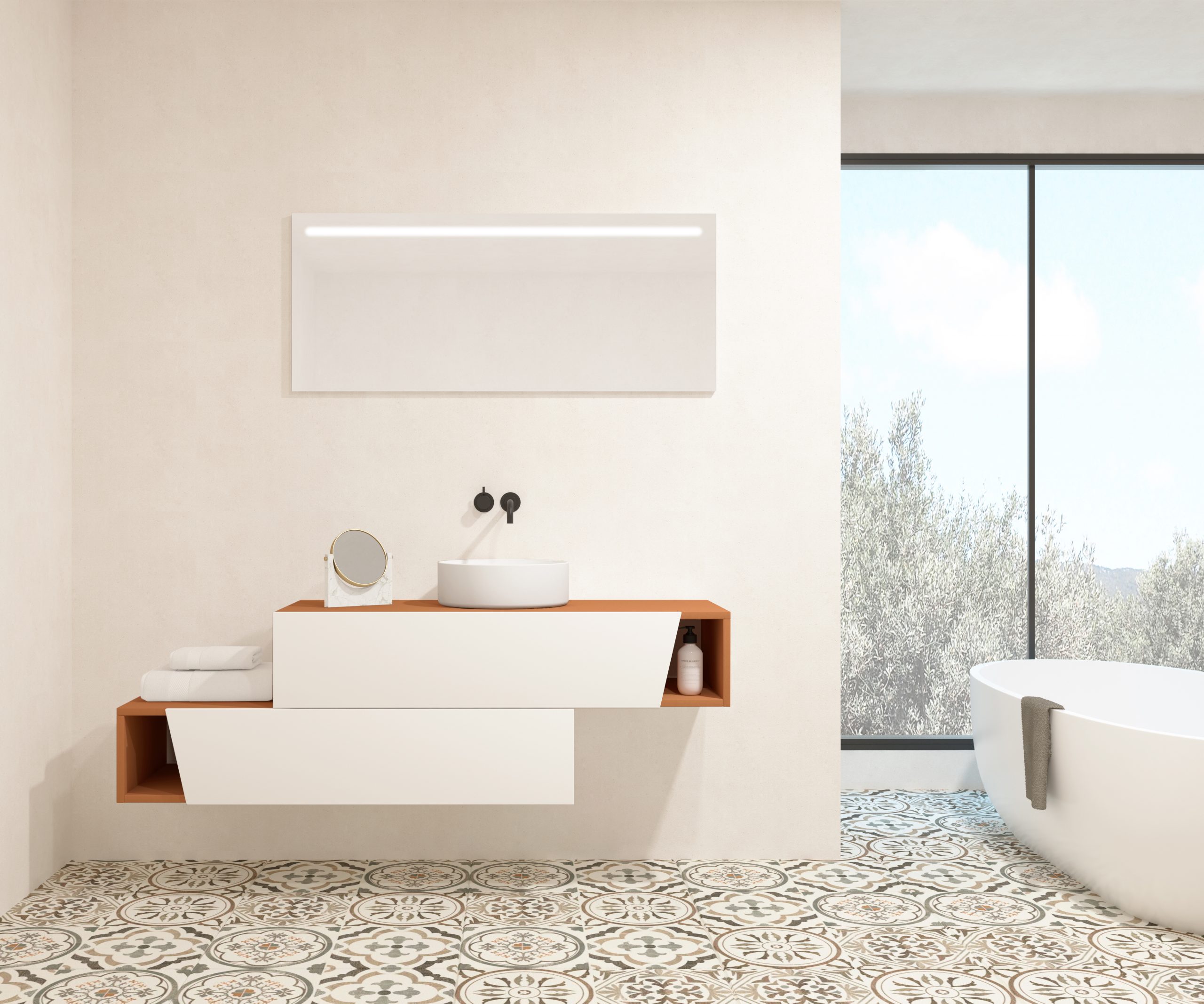 Pack MEYER + vasque + miroir LED