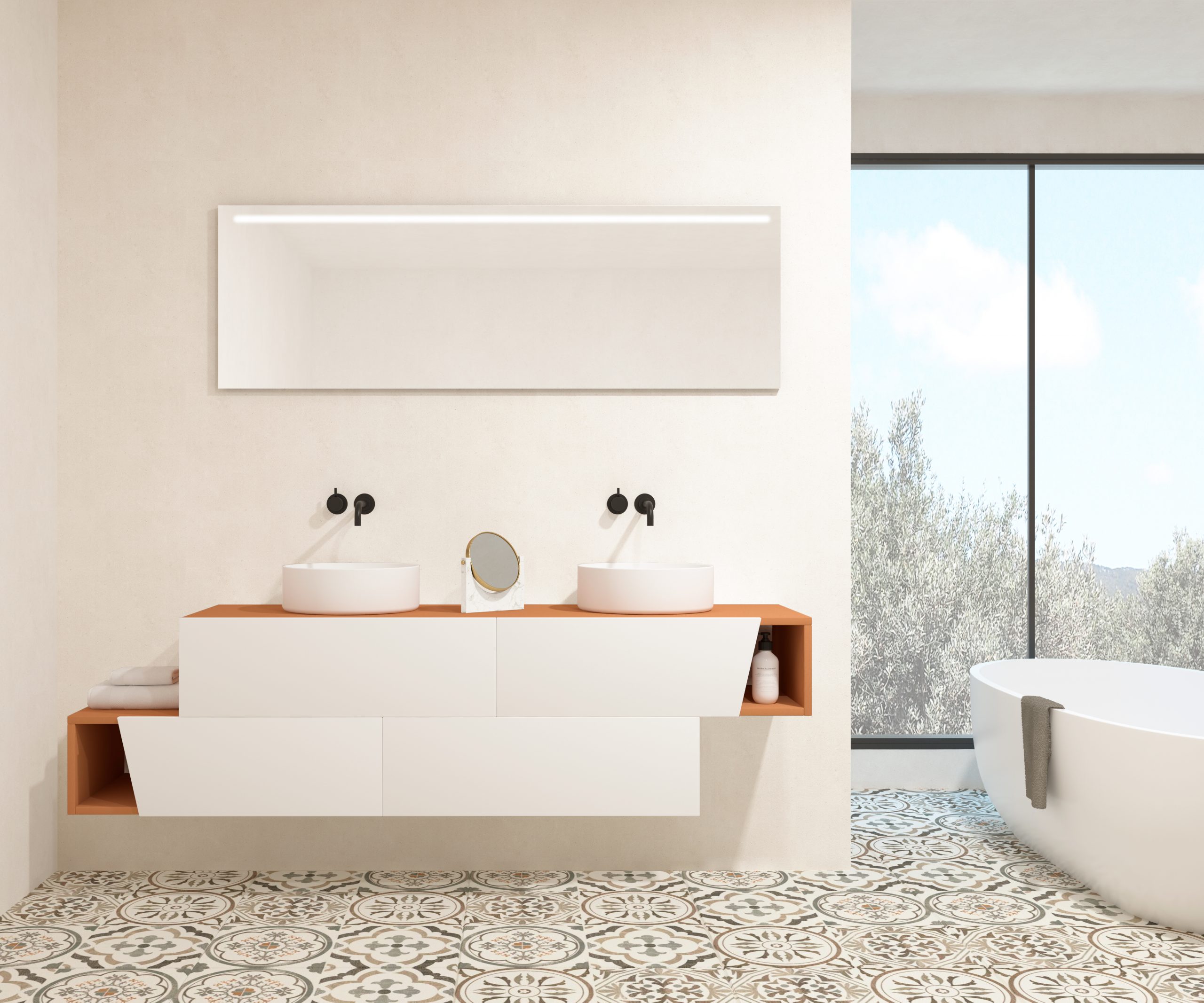 Pack MEYER + vasque + miroir LED