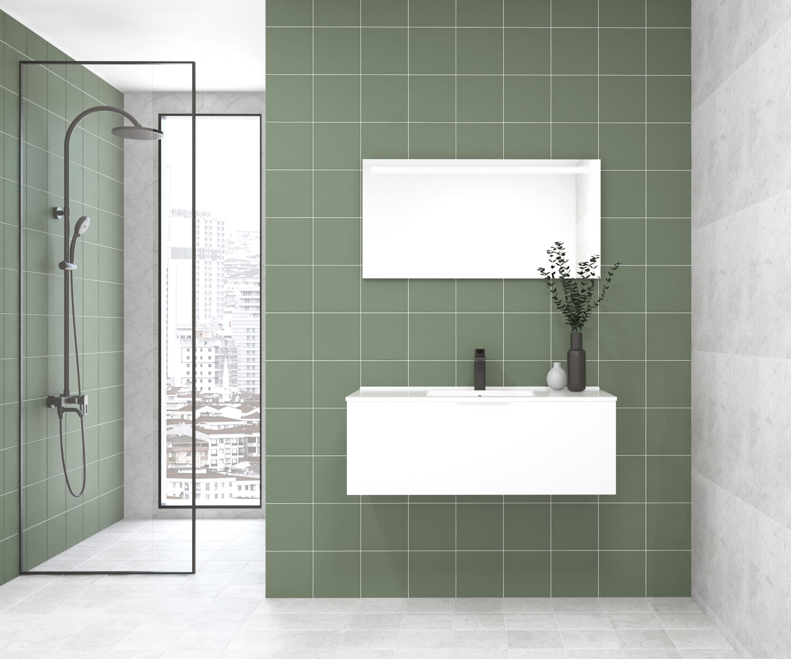 Pack OSSAU + vasque + miroir LED