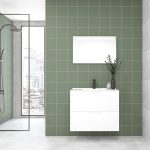 Pack OSSAU : 2 placards + lavabo + miroir LED