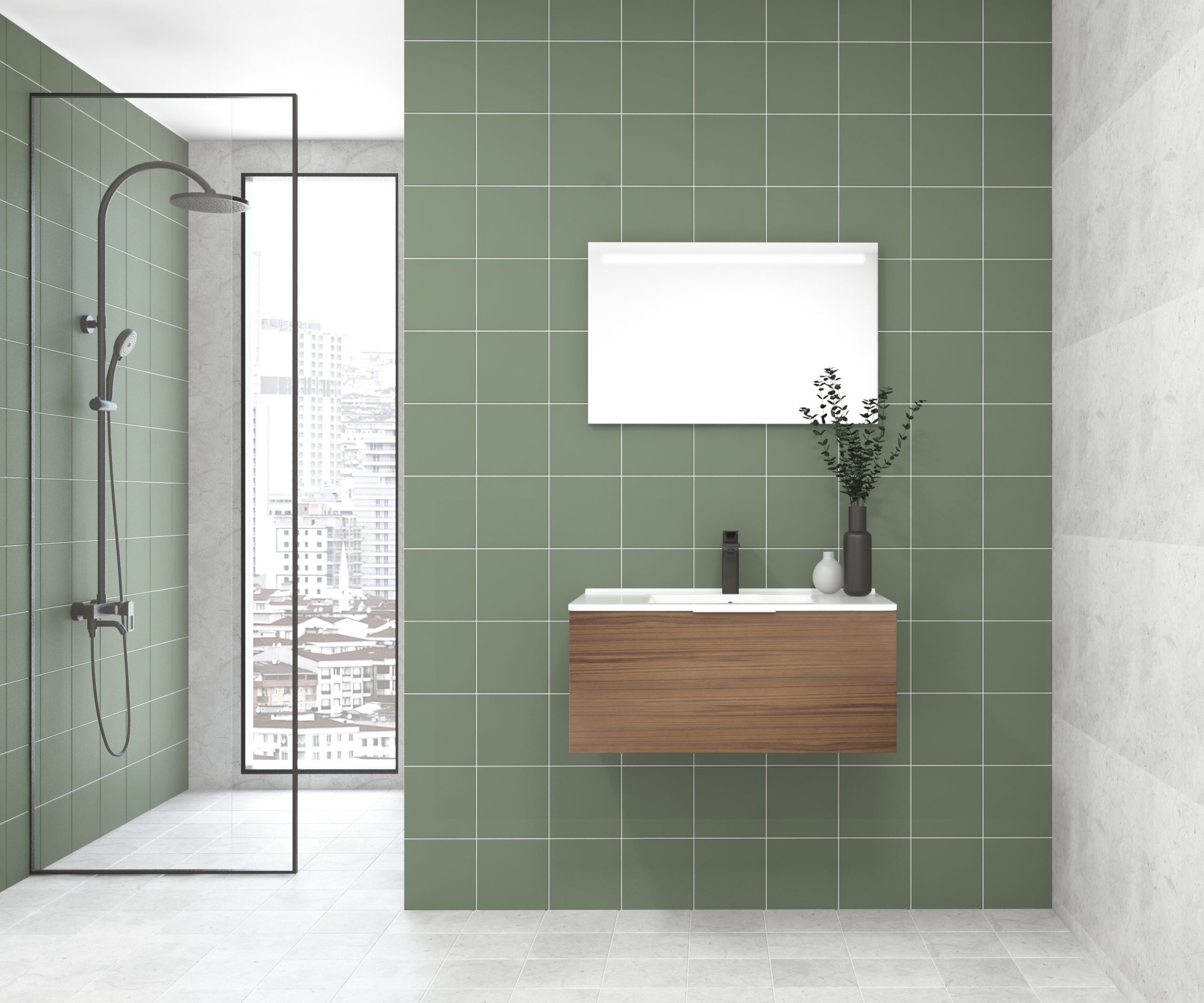 Pack OSSAU + vasque + miroir LED