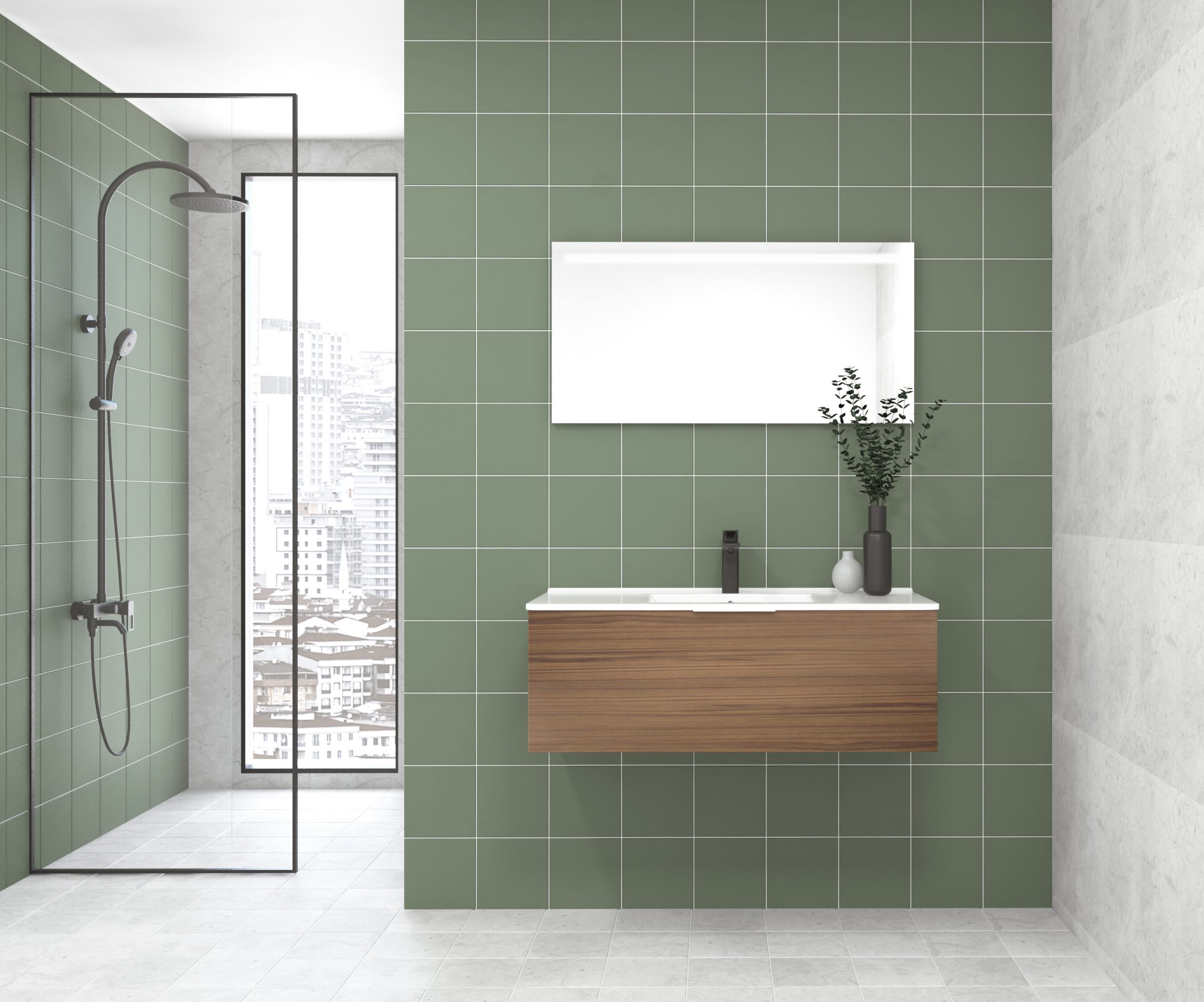 Pack OSSAU + vasque + miroir LED