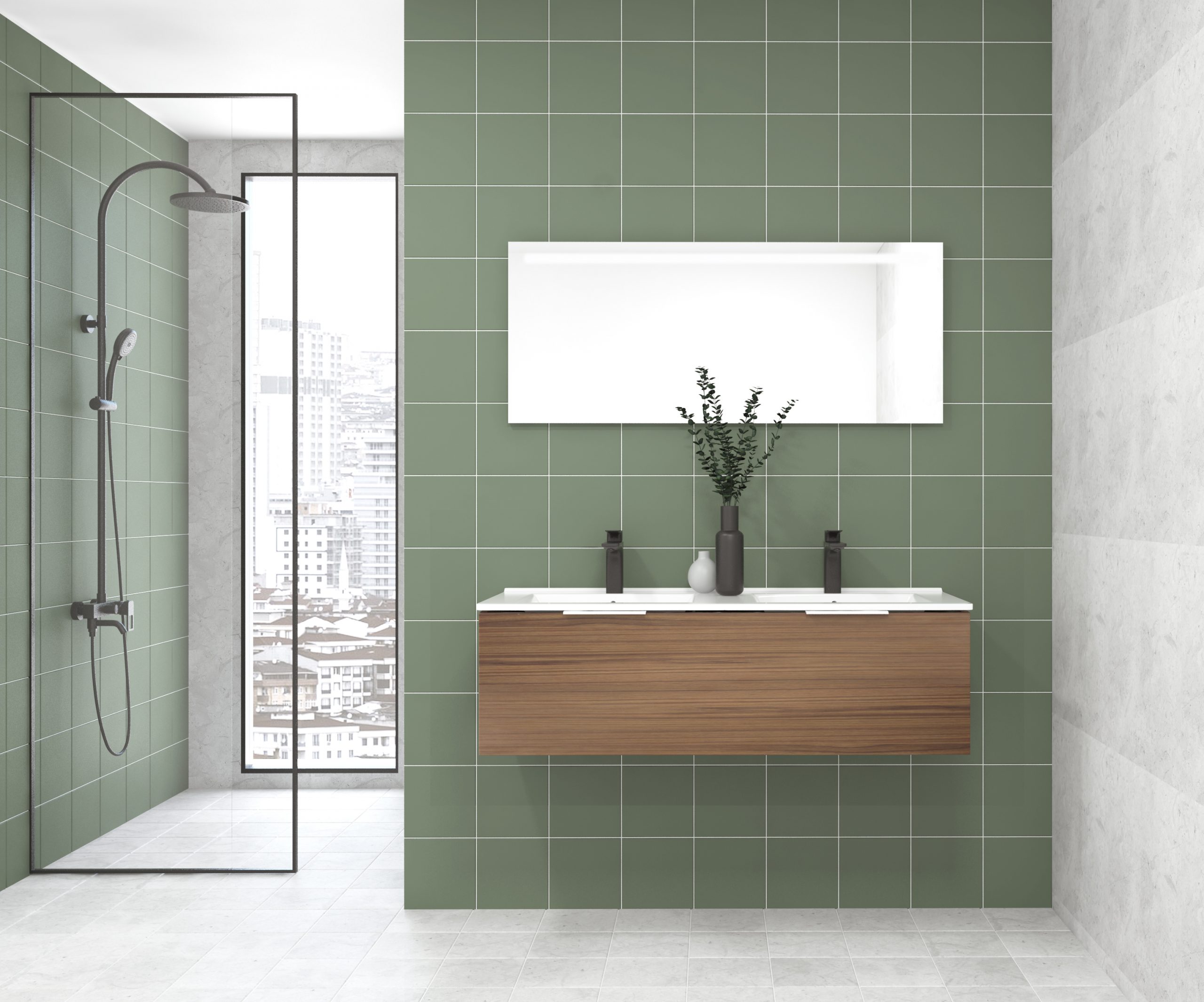 Pack OSSAU + vasque + miroir LED