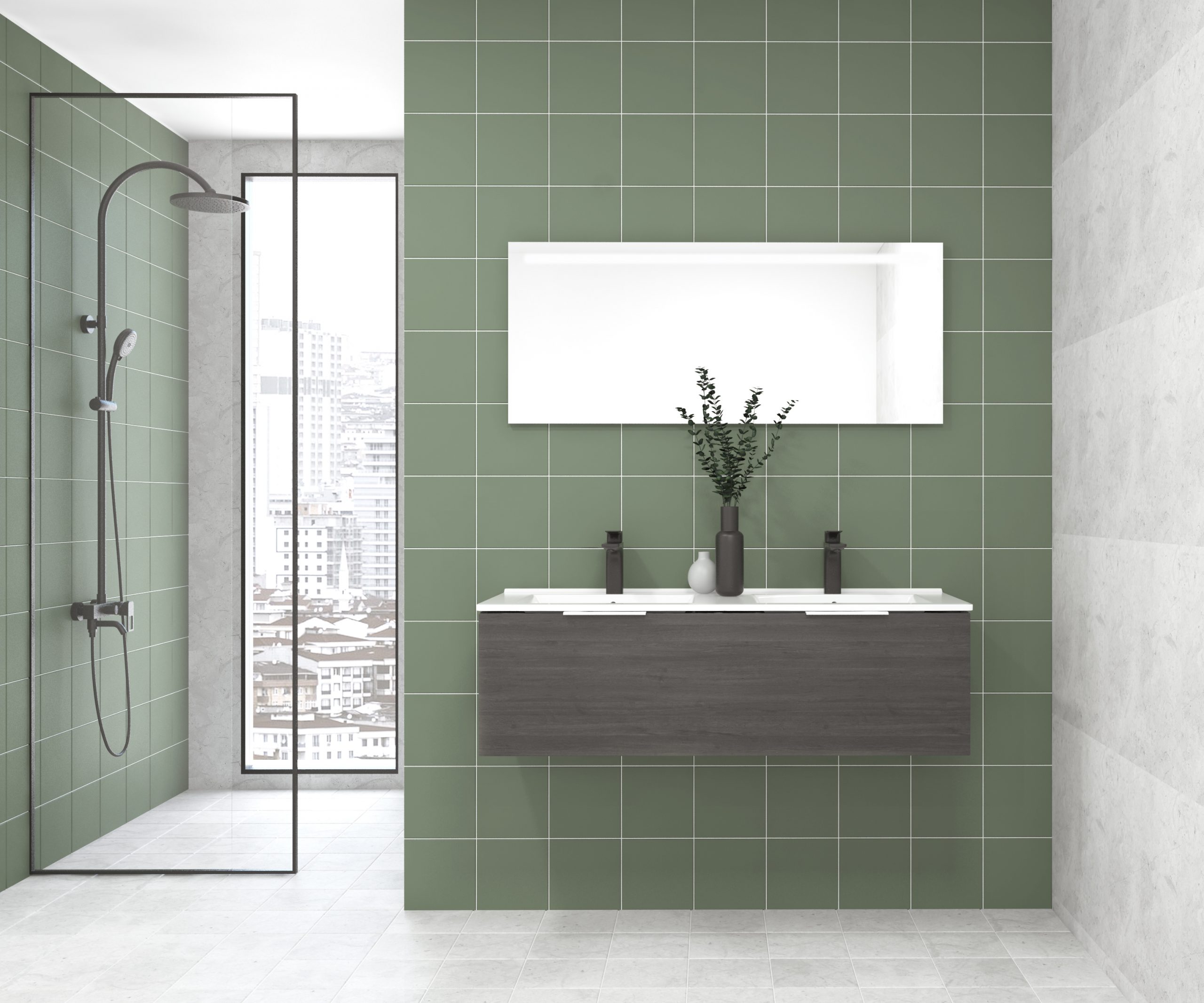 Pack OSSAU + vasque + miroir LED