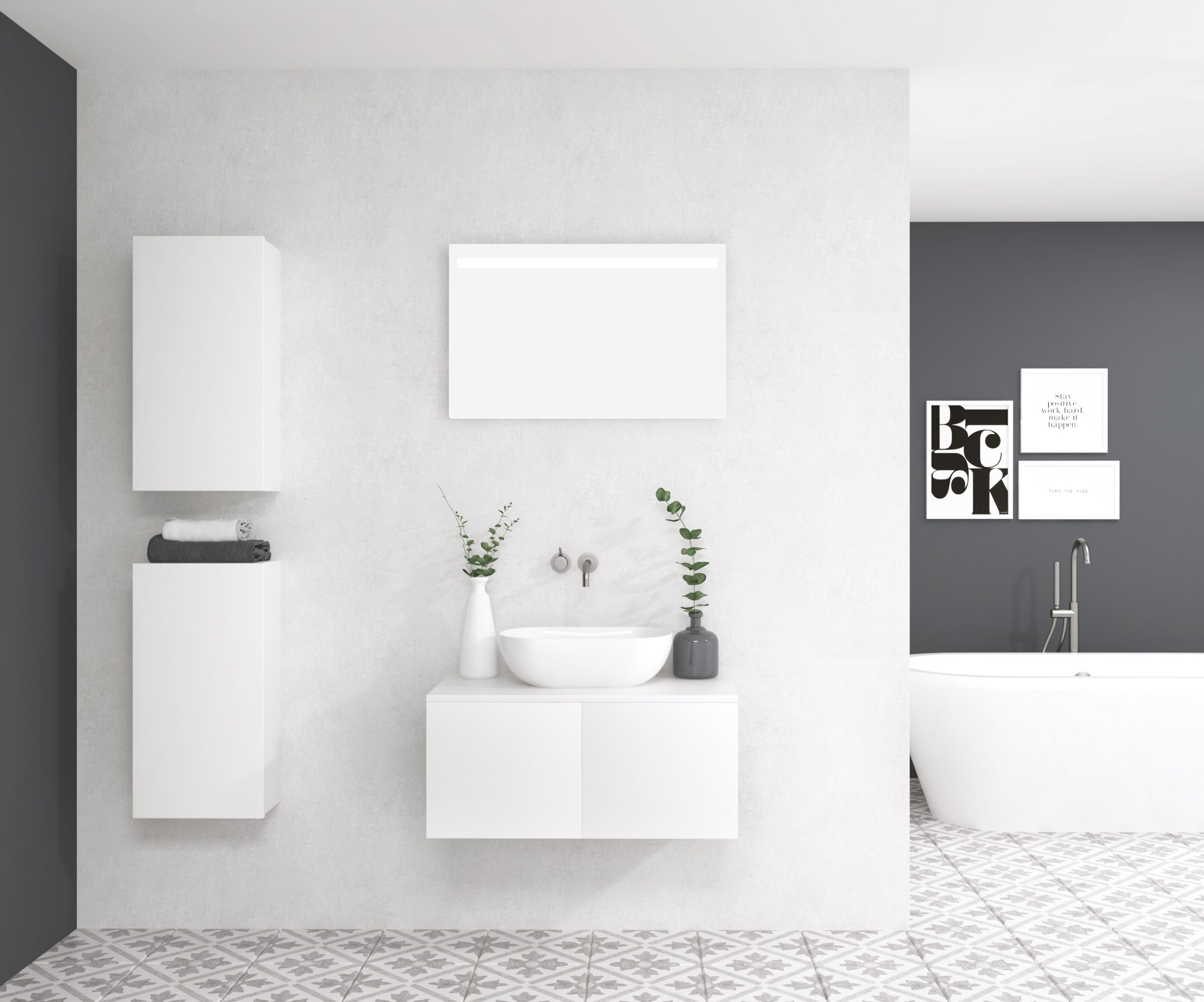 Pack SALEVE + lavabo + espejo LED