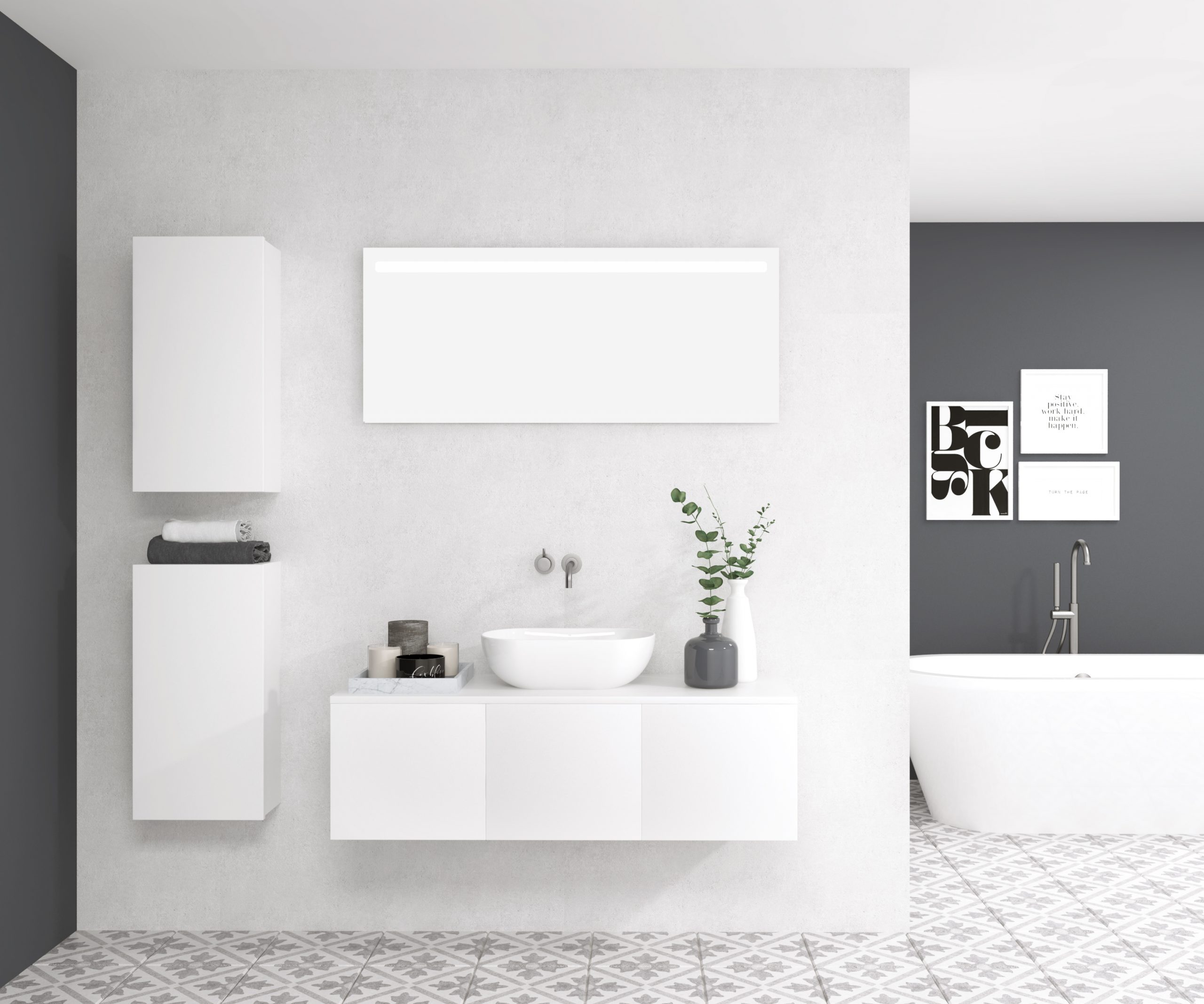 Pack SALEVE + lavabo + espejo LED