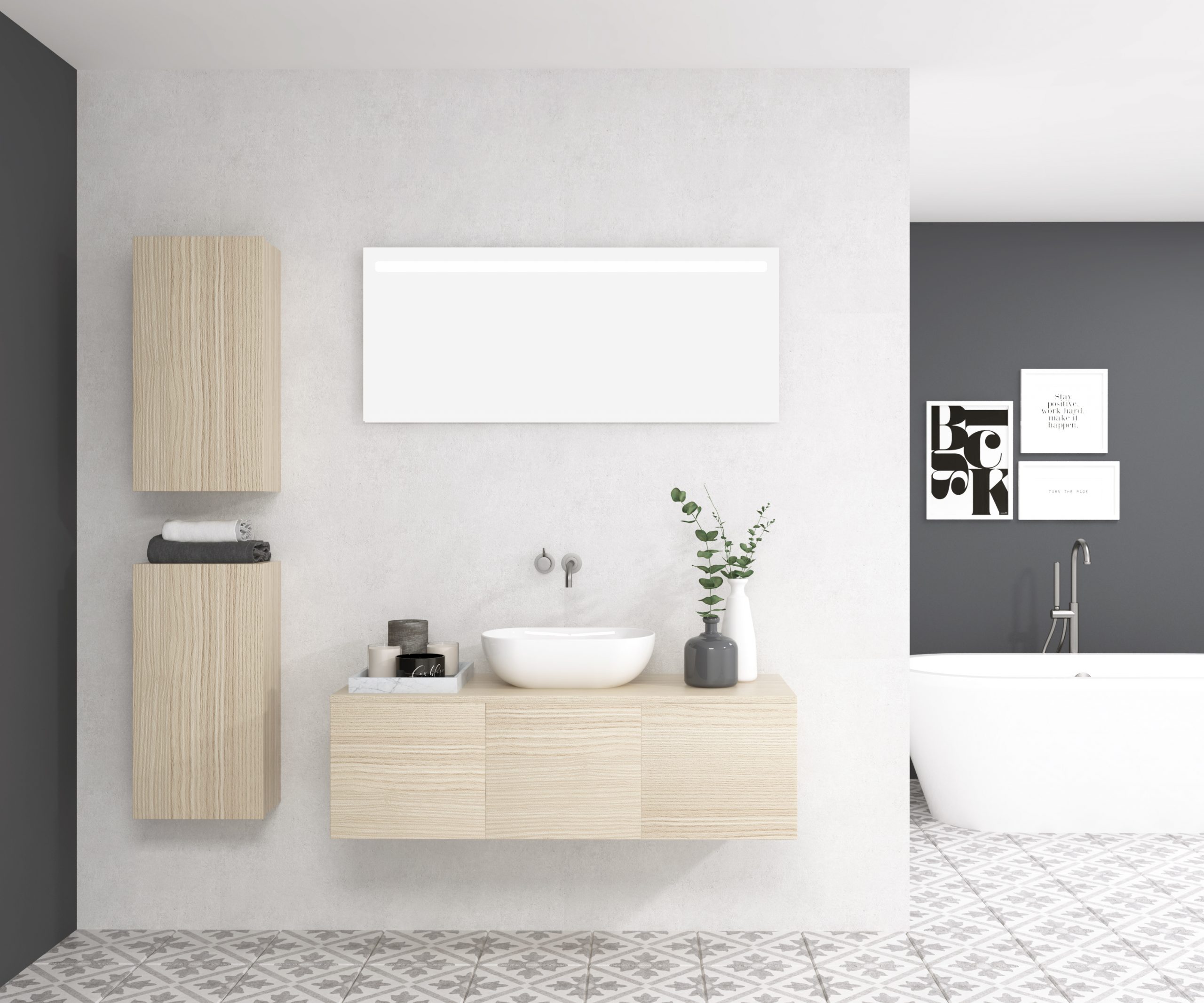 Pack SALEVE + lavabo + espejo LED