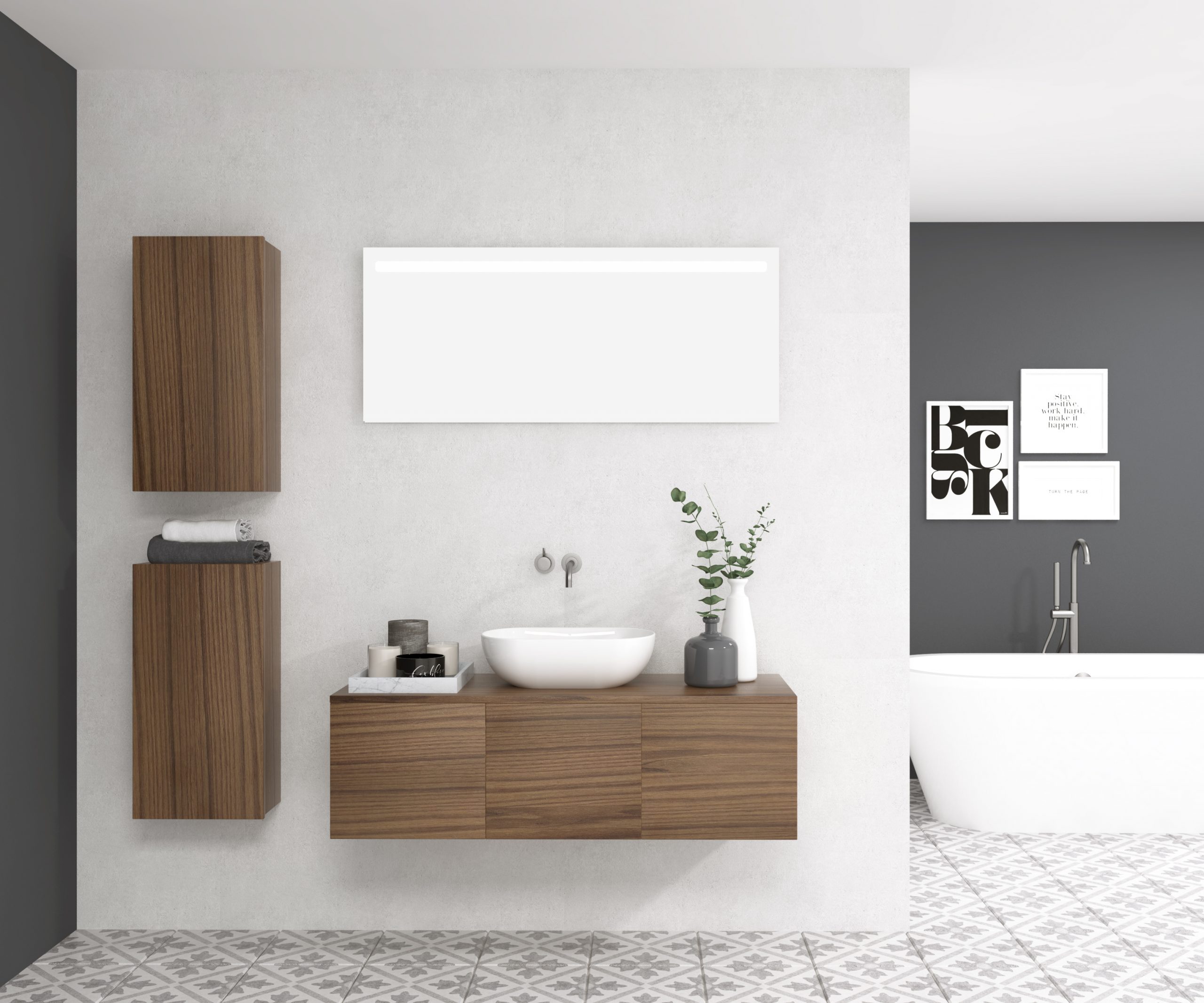 Pack SALEVE + lavabo + espejo LED