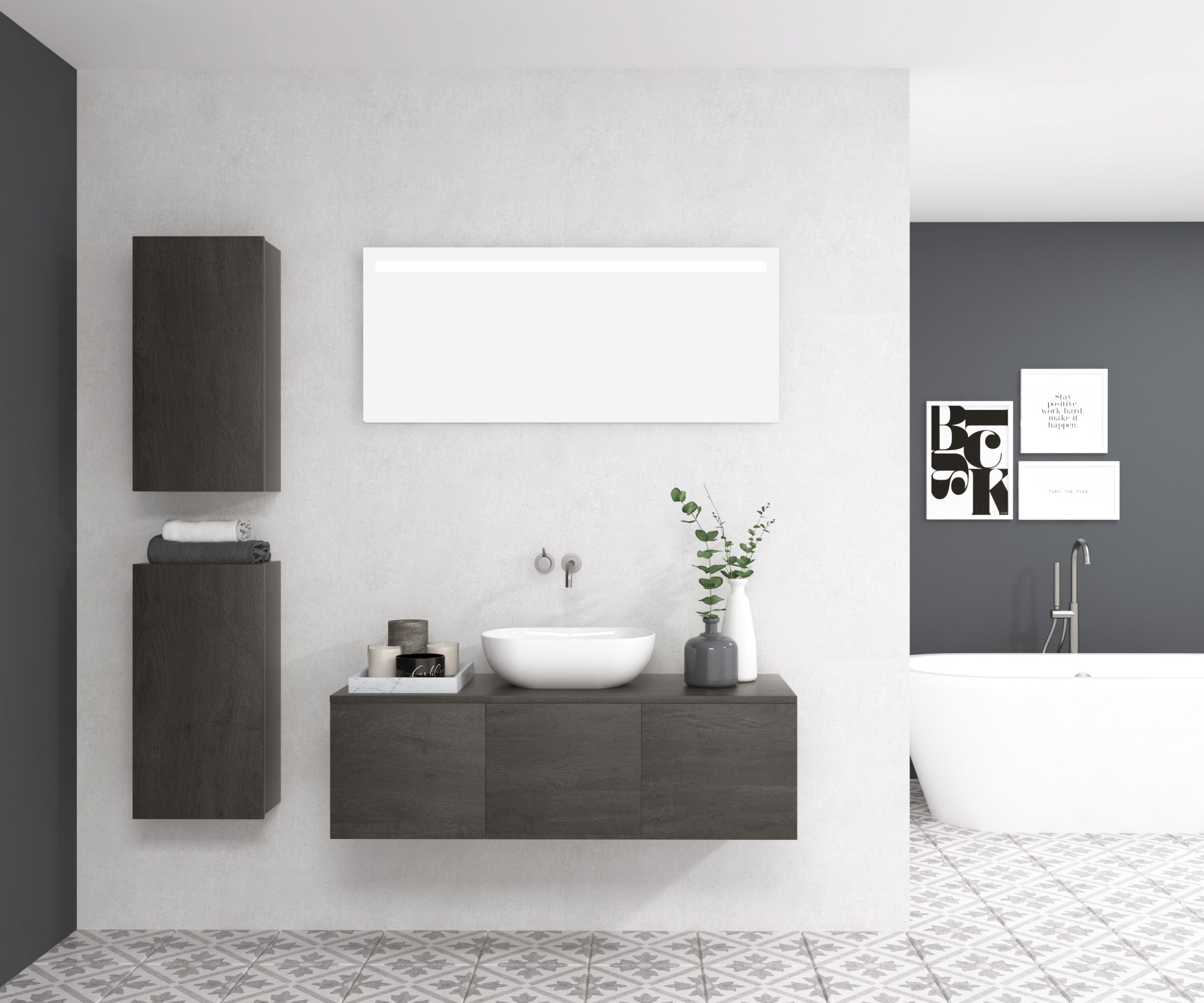 Pack SALEVE + lavabo + espejo LED