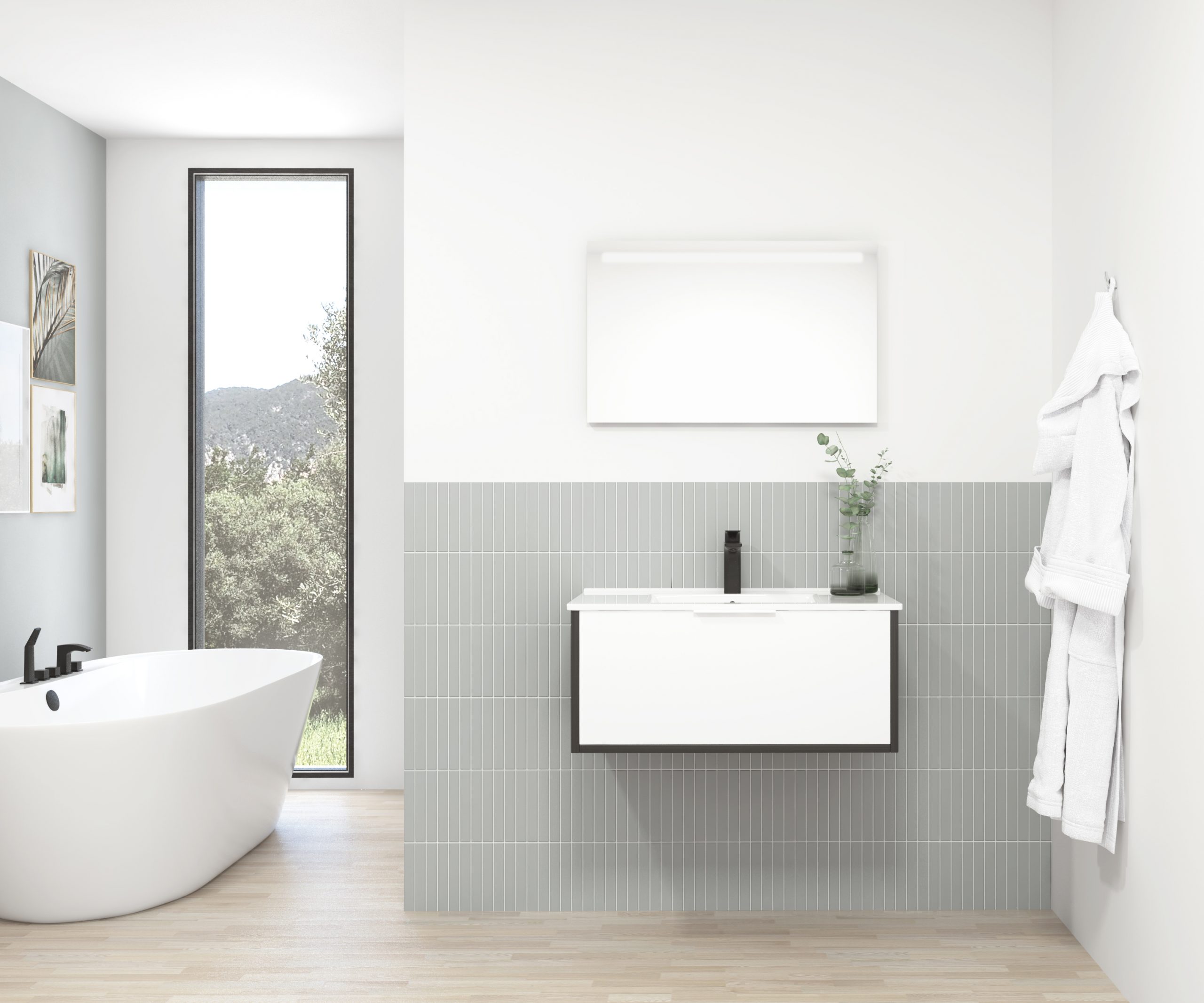 Pack STELLO + vasque + miroir LED