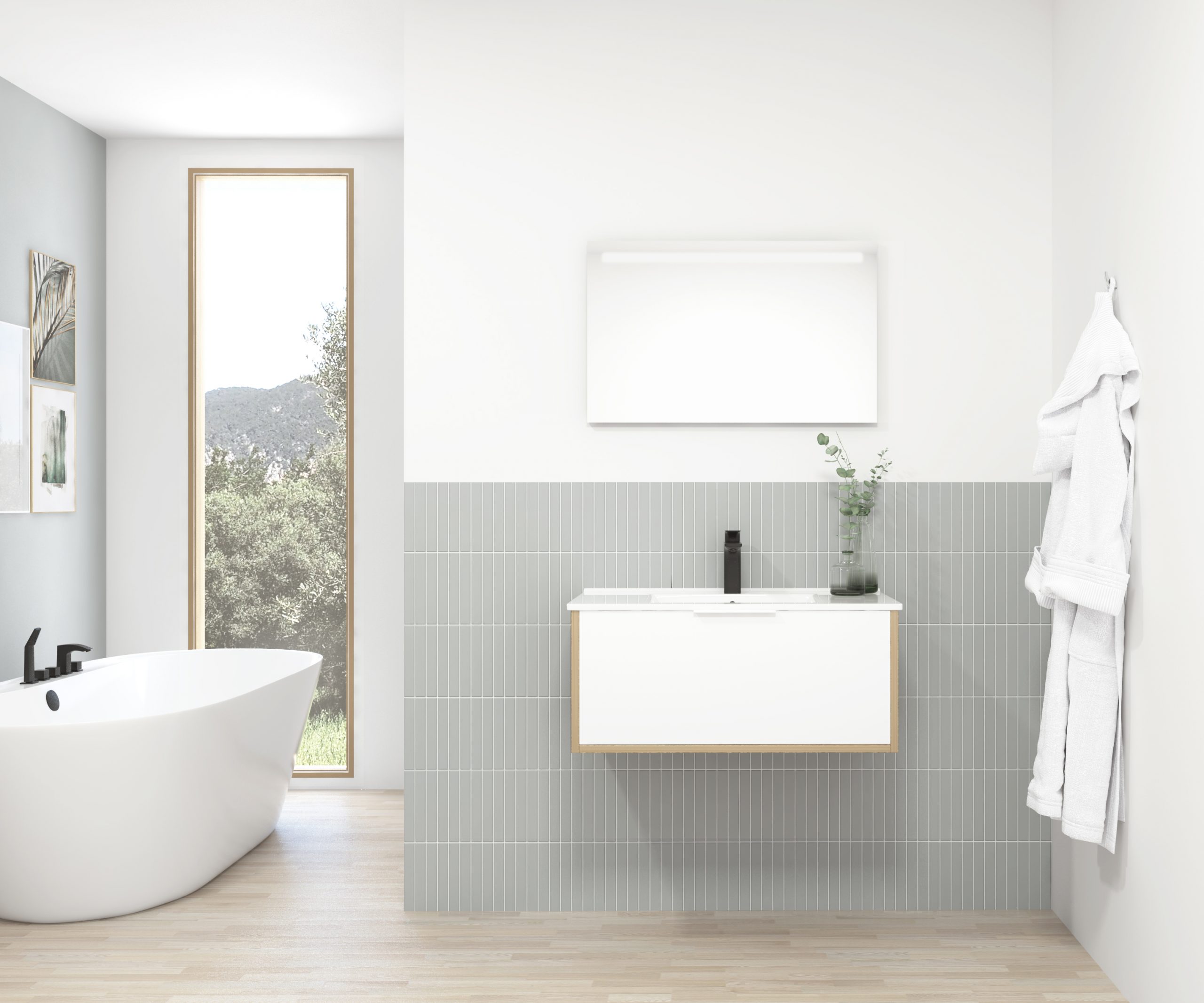 Pack STELLO + vasque + miroir LED