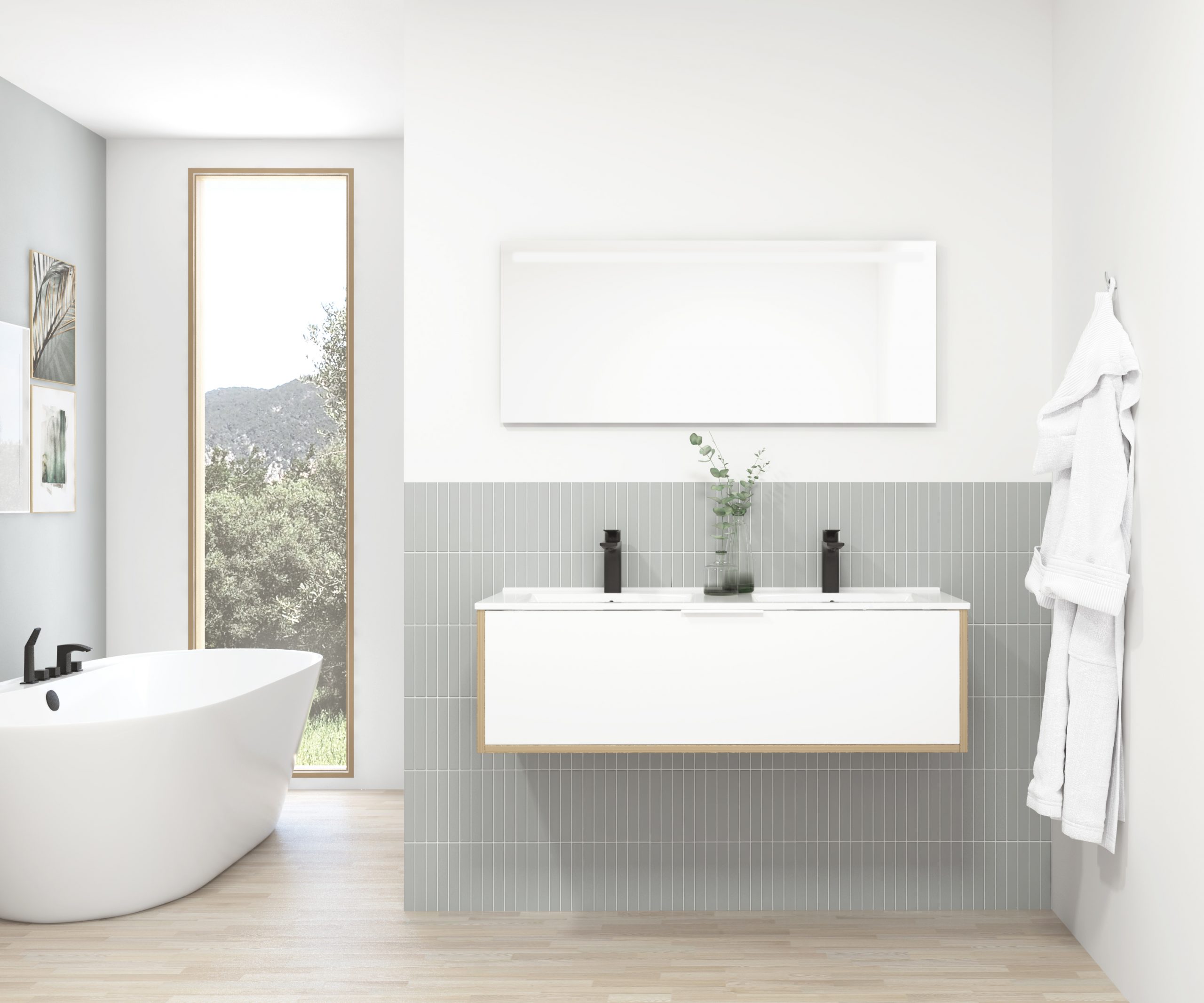 Pack STELLO + vasque + miroir LED