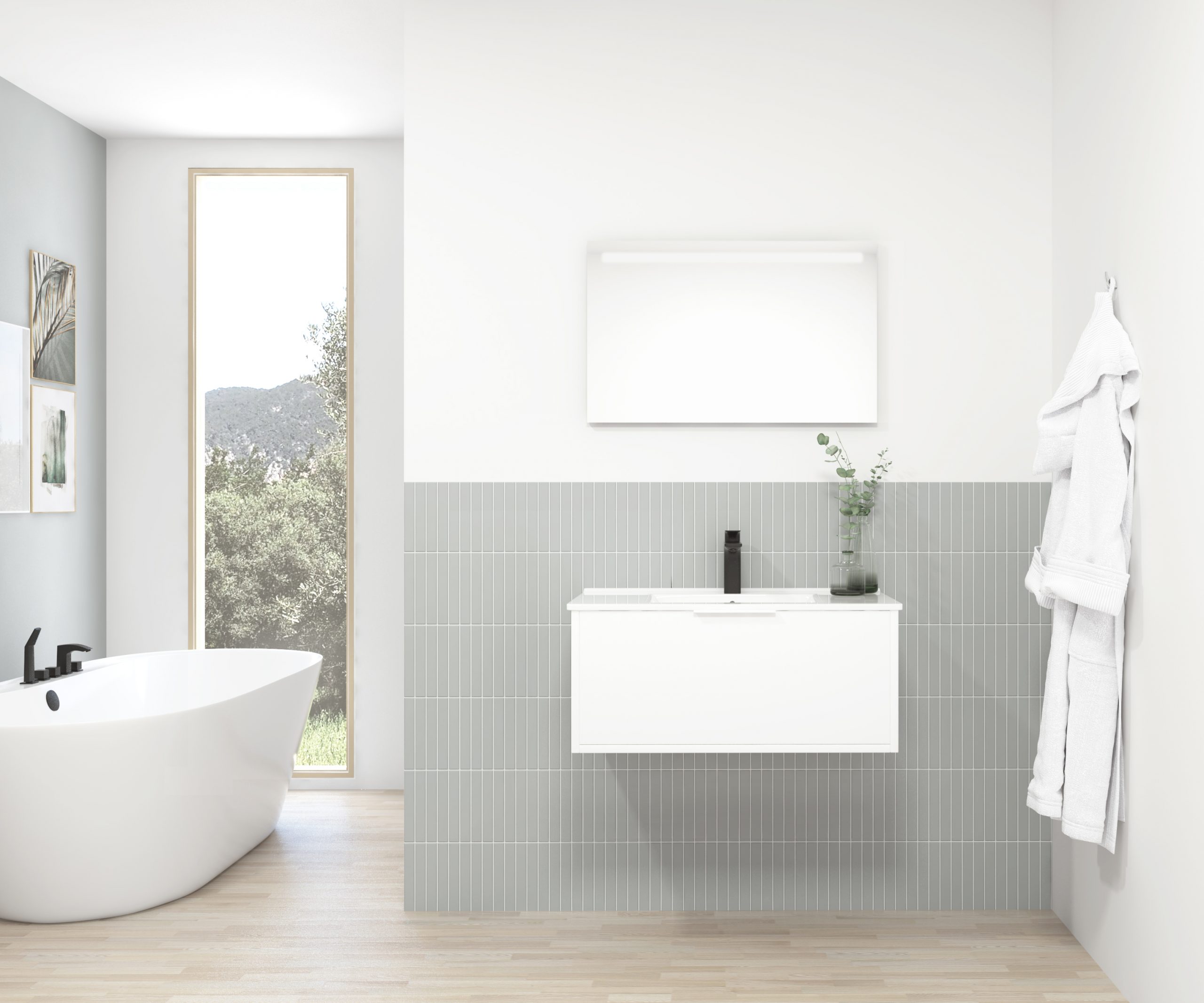 Pack STELLO + vasque + miroir LED