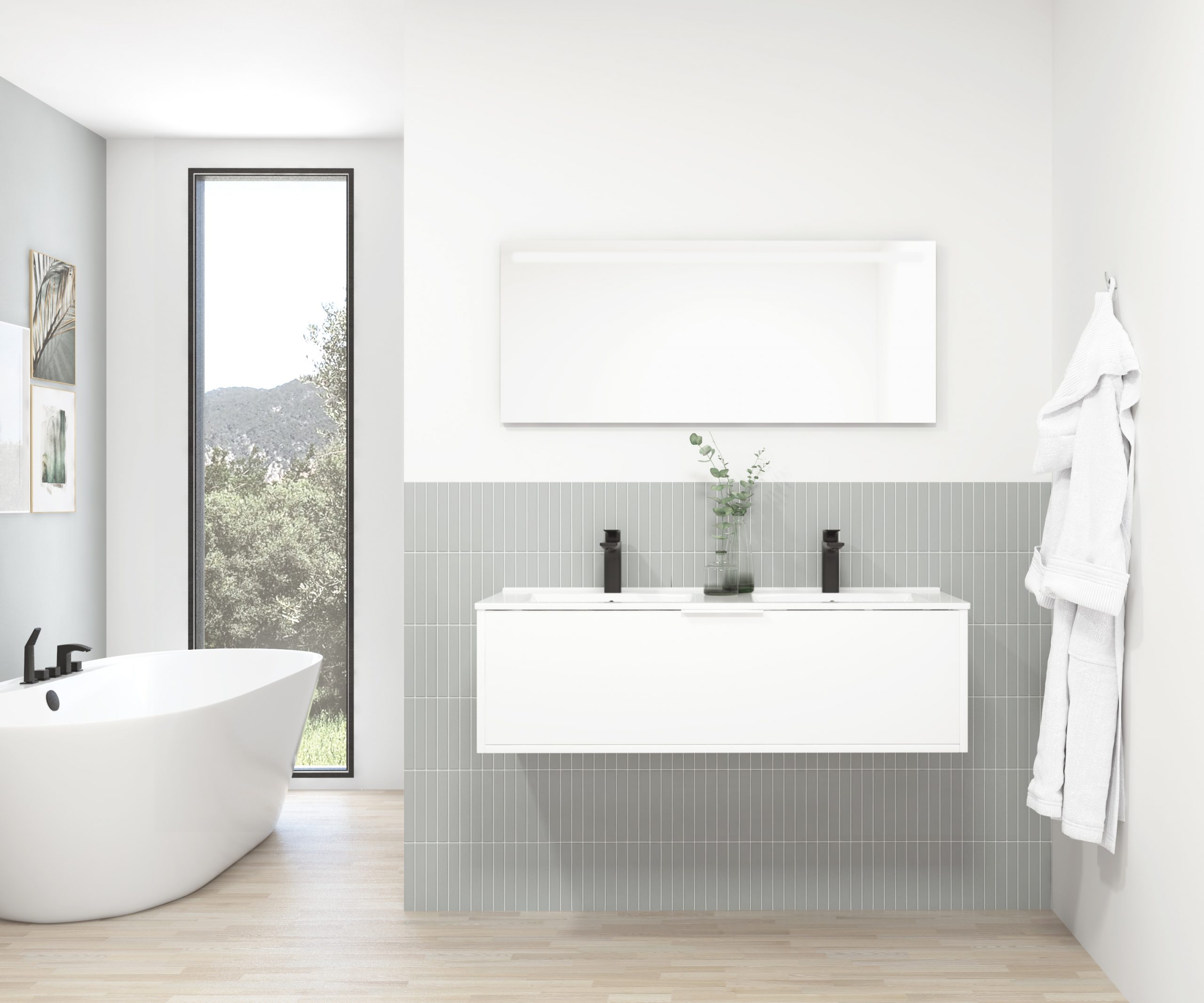 Pack STELLO + vasque + miroir LED