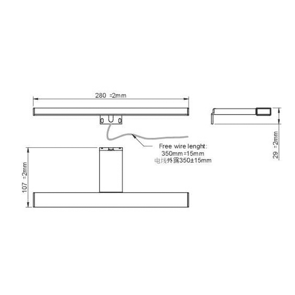 Applique murale LED noire Dafne