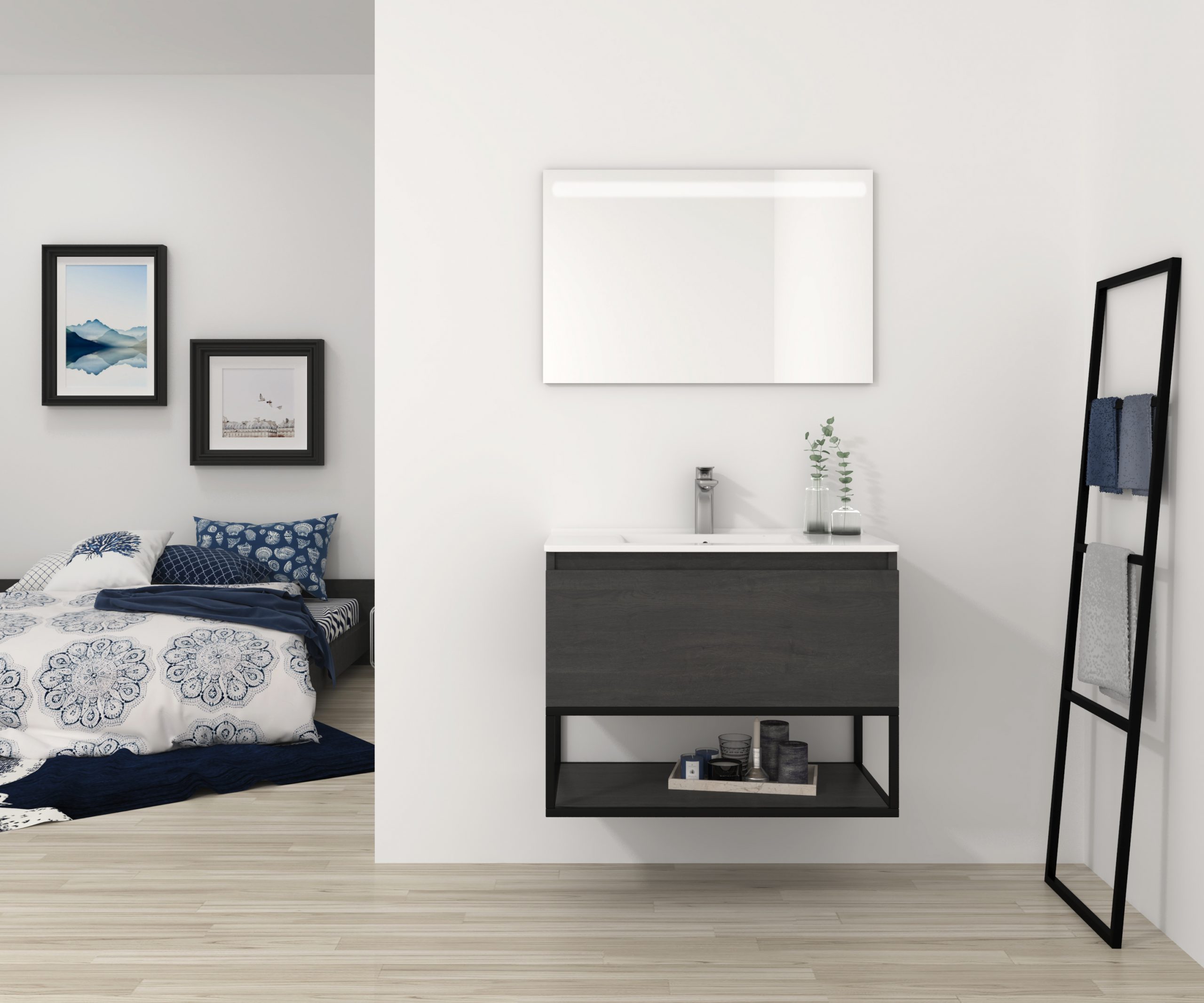 Pack Adour avec lavabo et miroir LED