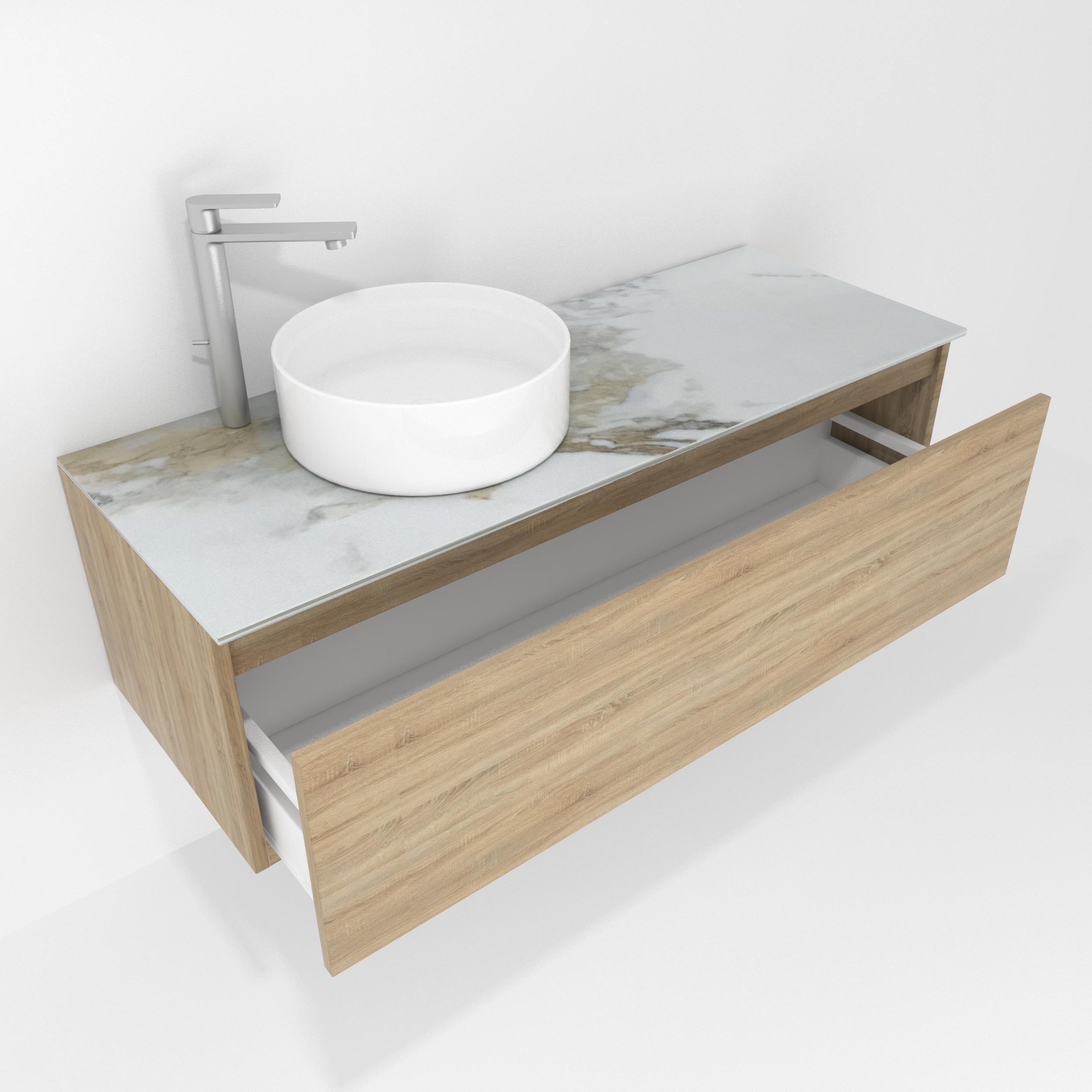 Pack Amiens con lavabo sobreencimera redondo y espejo led