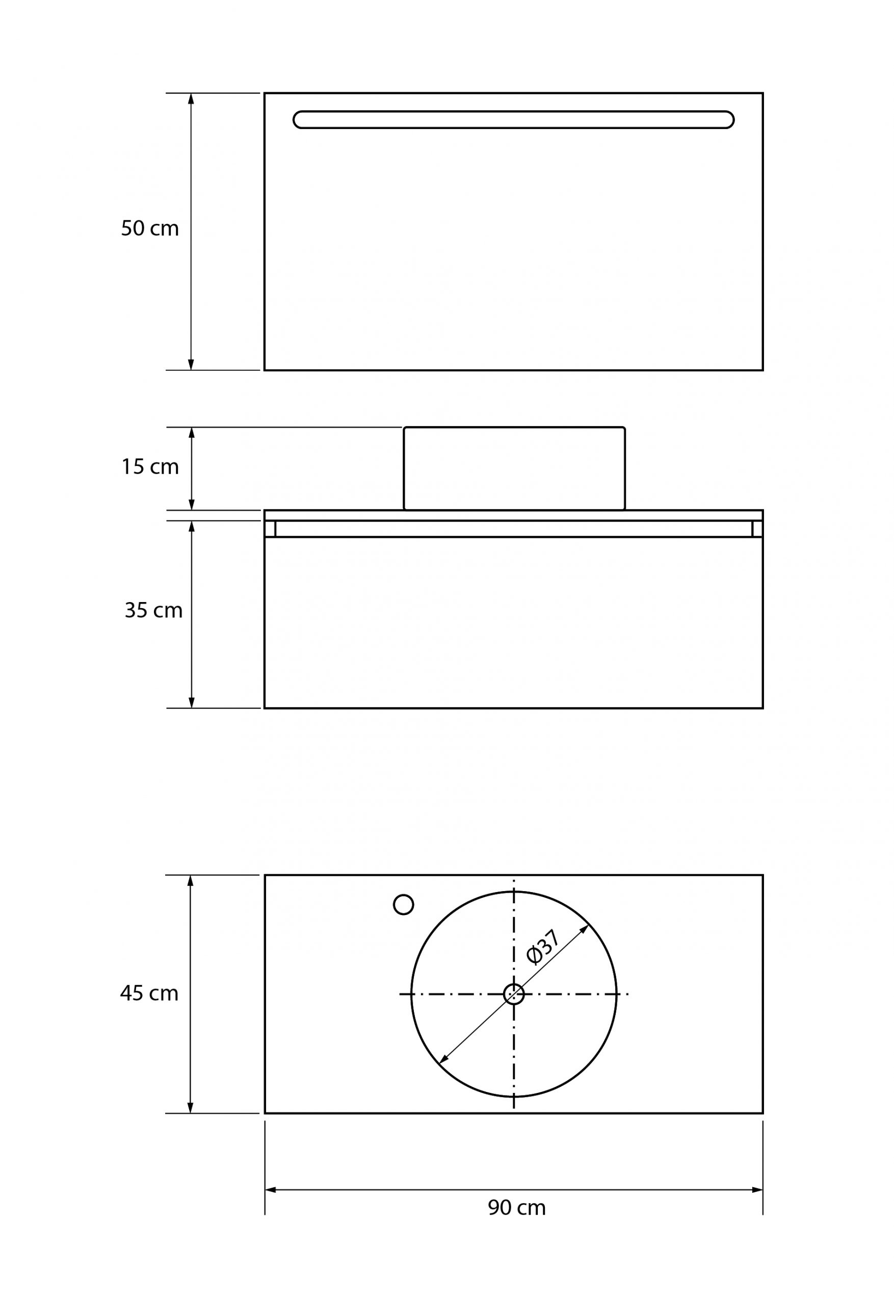 Pack Amiens con lavabo sobreencimera redondo y espejo led