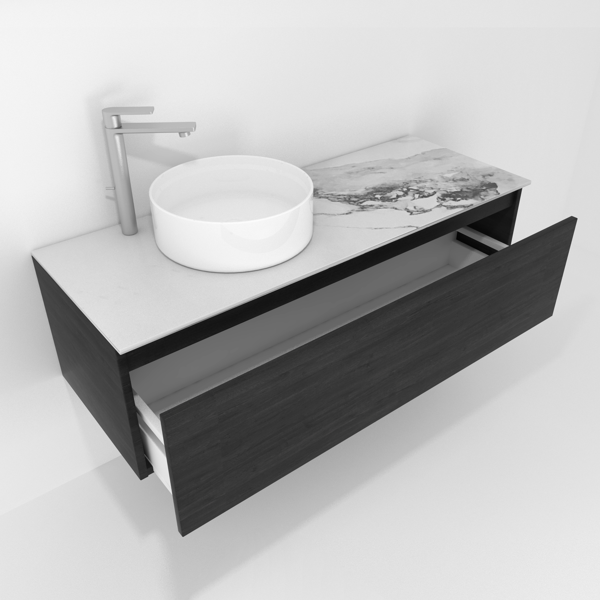 Pack Amiens con lavabo sobreencimera redondo y espejo led